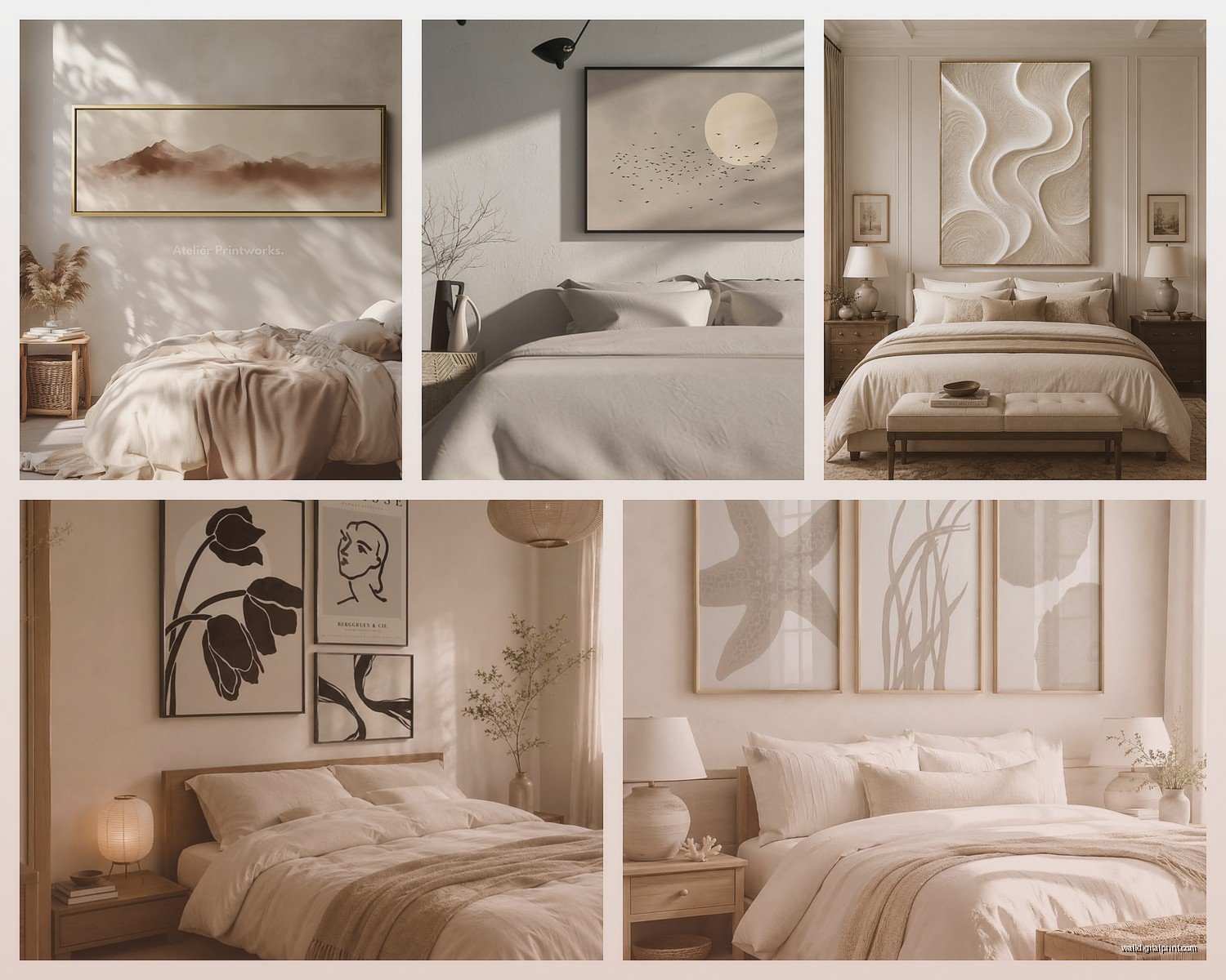 Neutral Bedroom Wall Art: Earth Tone Sleep Space Designs