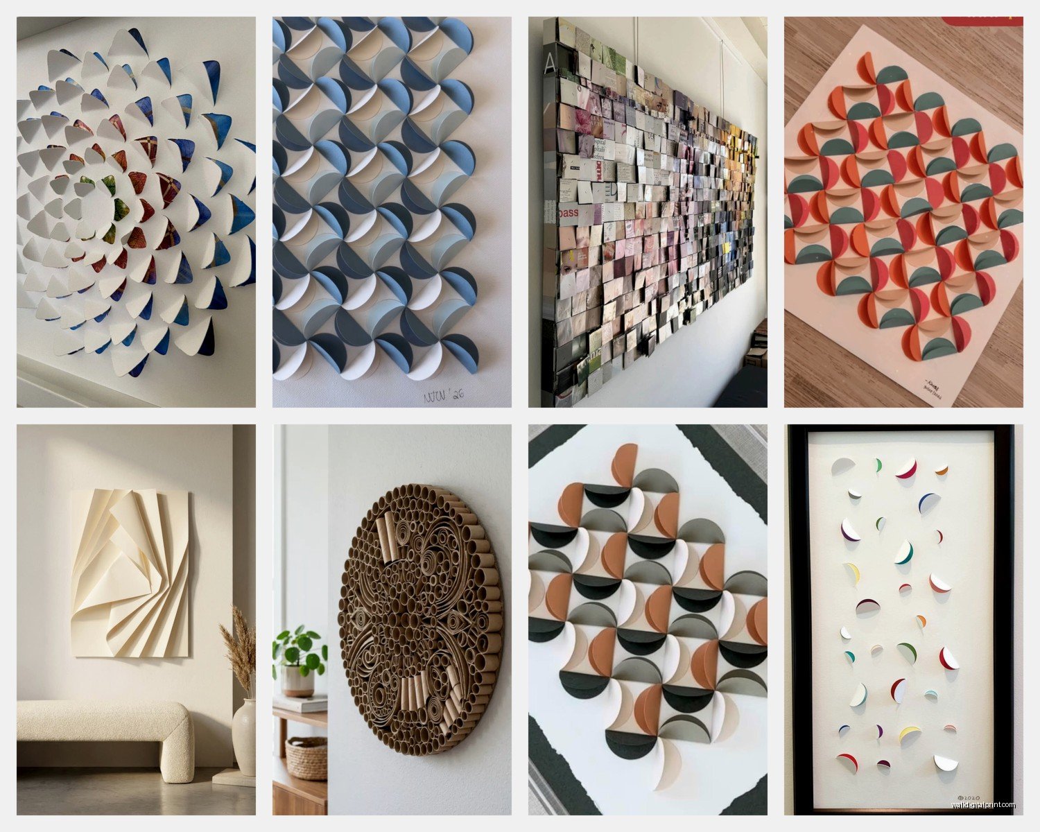Paper Wall Art: Origami Cutout Layered Craft Designs