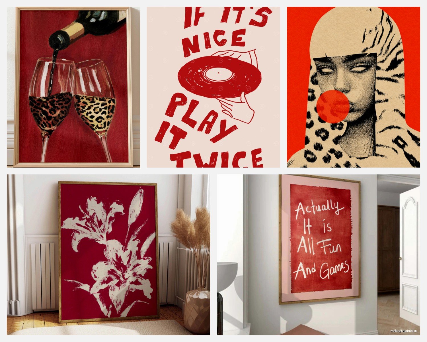 Red Wall Art for Bedroom: Bold Crimson Sleep Space Accents