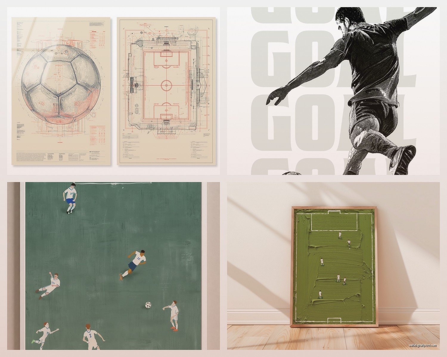 Soccer Wall Art: Football Sports Field Goal Decor