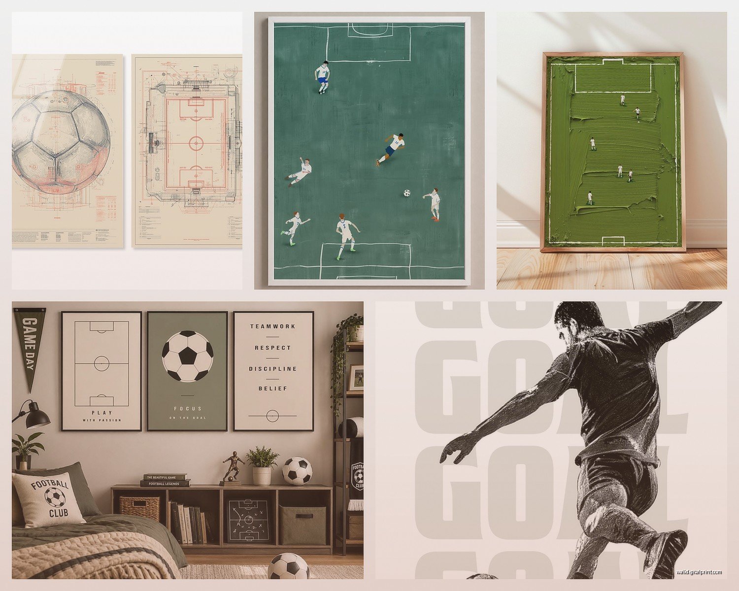 Soccer Wall Art: Football Sports Field Goal Decor