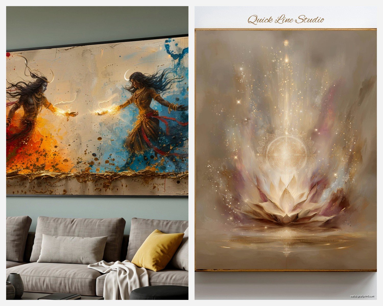Spiritual Wall Art for Living Room: Meditation Main Space Decor