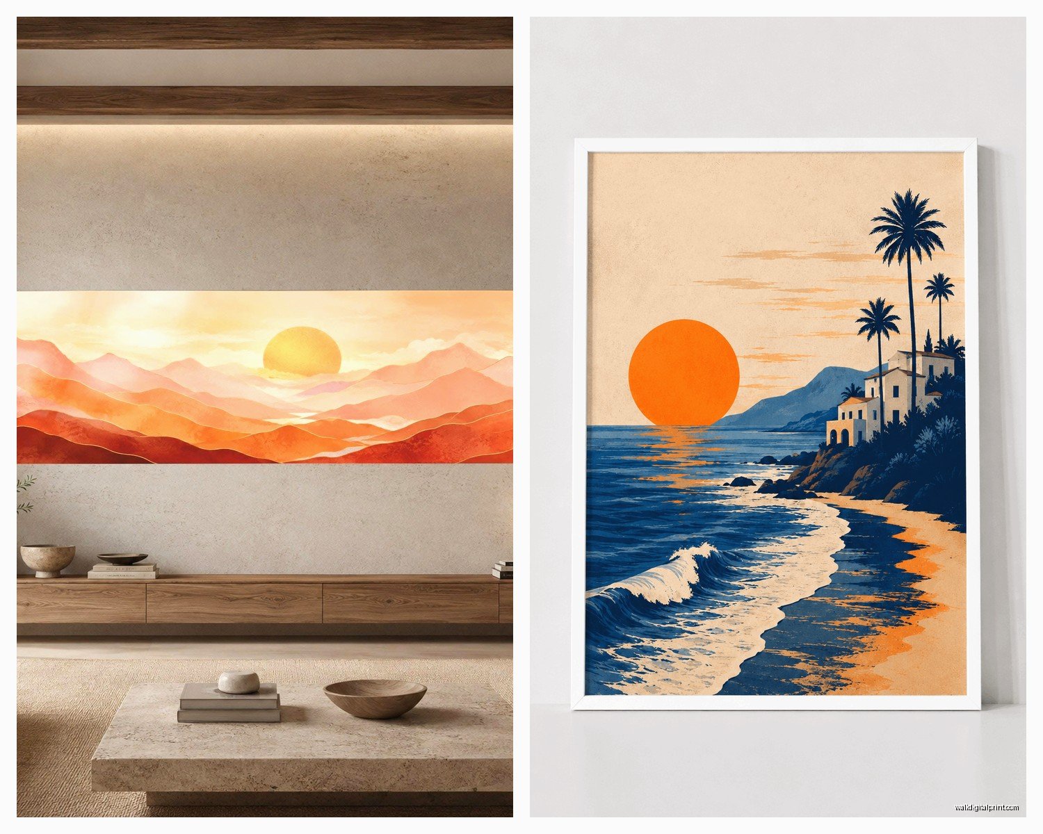 Sunset Wall Art: Dusk Evening Sky Horizon Photography