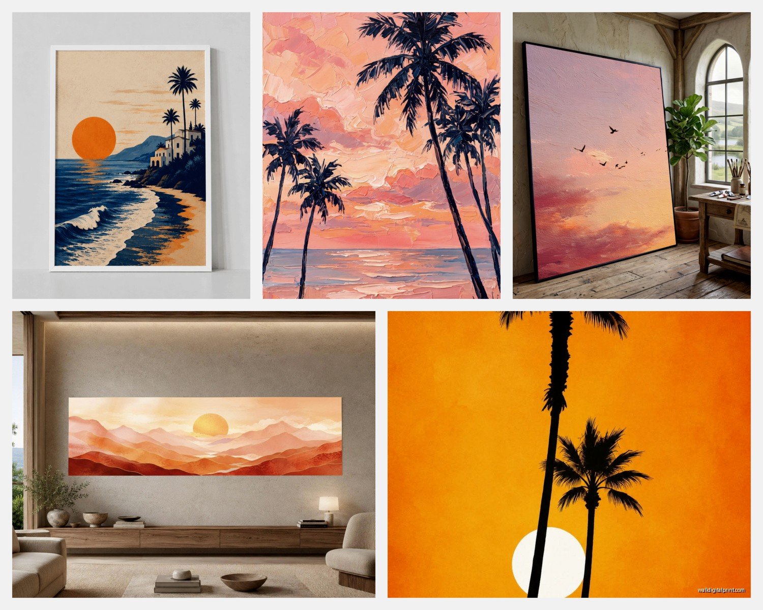 Sunset Wall Art: Dusk Evening Sky Horizon Photography