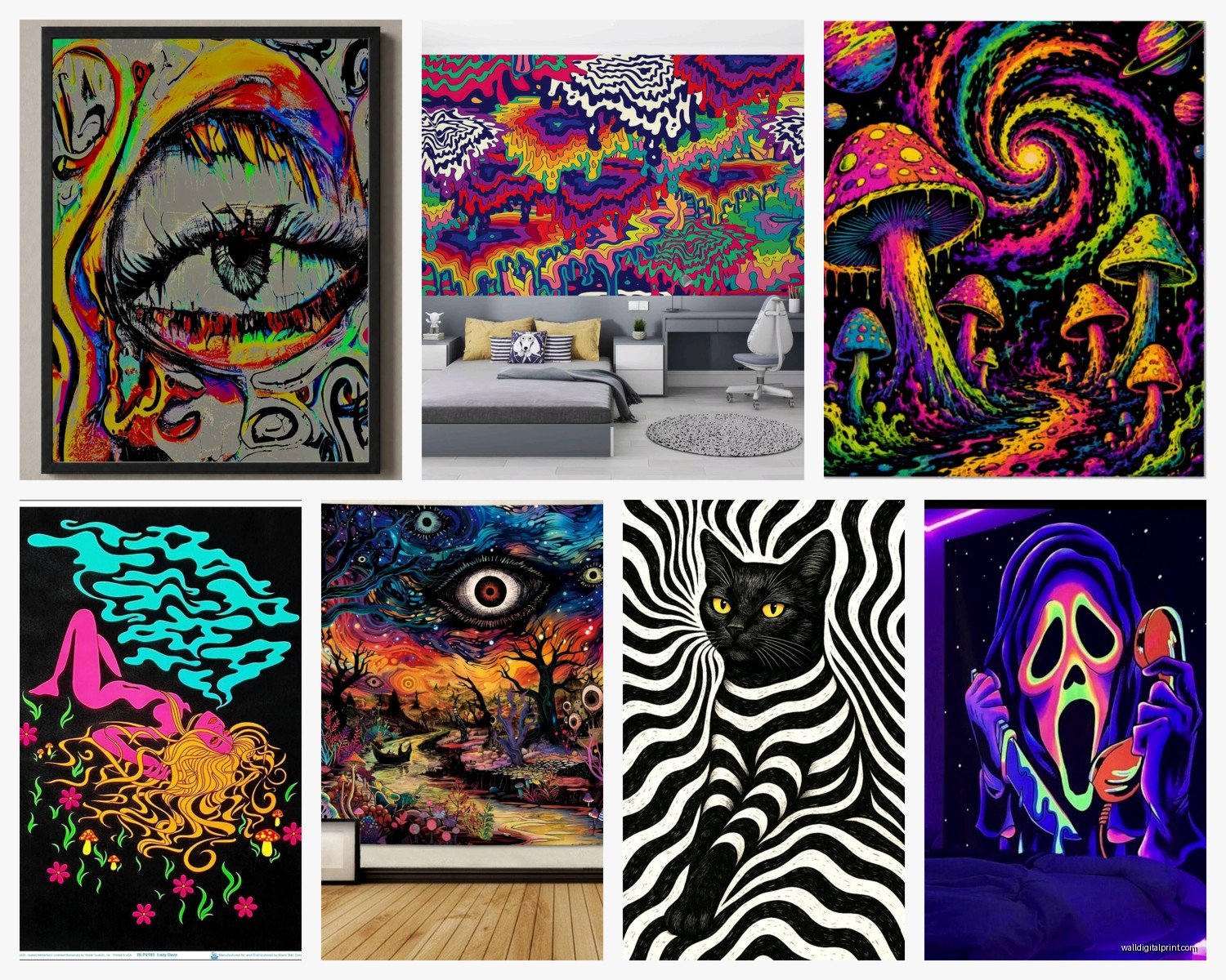 Trippy Wall Art for Bedroom: Psychedelic Sleep Space Designs