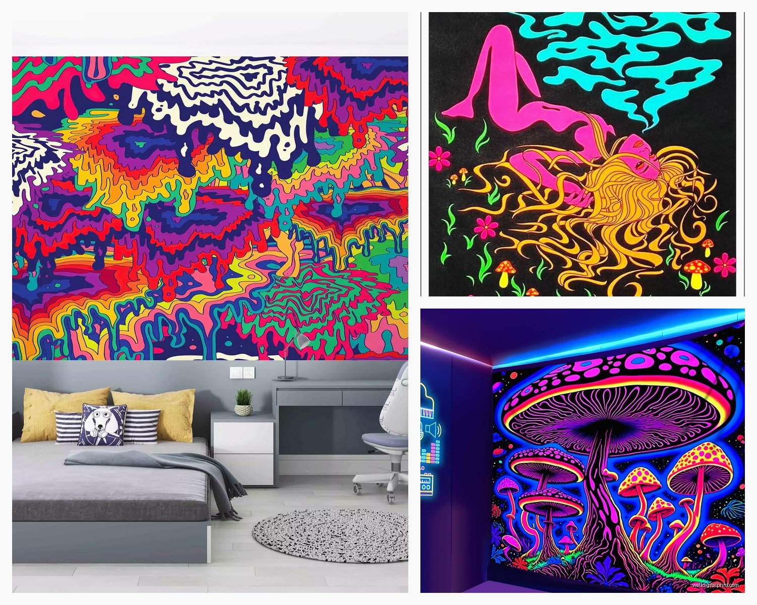 Trippy Wall Art for Bedroom: Psychedelic Sleep Space Designs