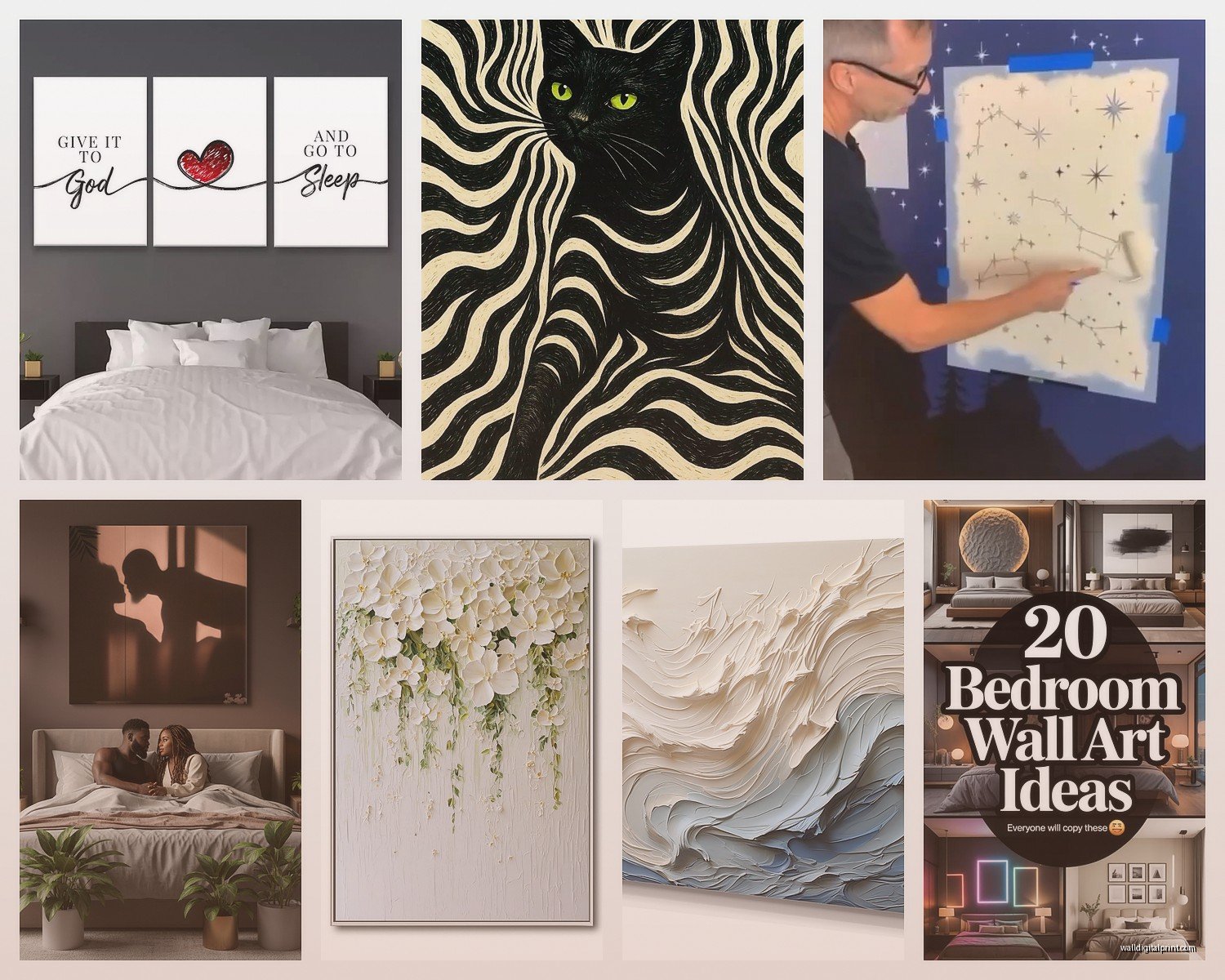 Wall Art Decor for Bedroom: Sleep Space Decorative Designs
