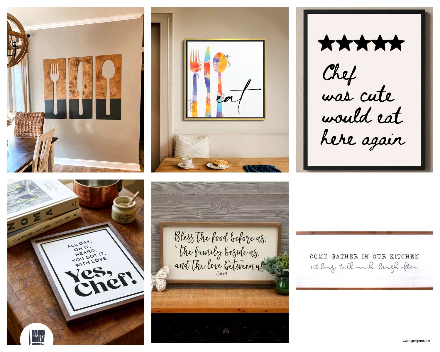 Wall Art for Kitchen and Dining Room: Combined Space Decor