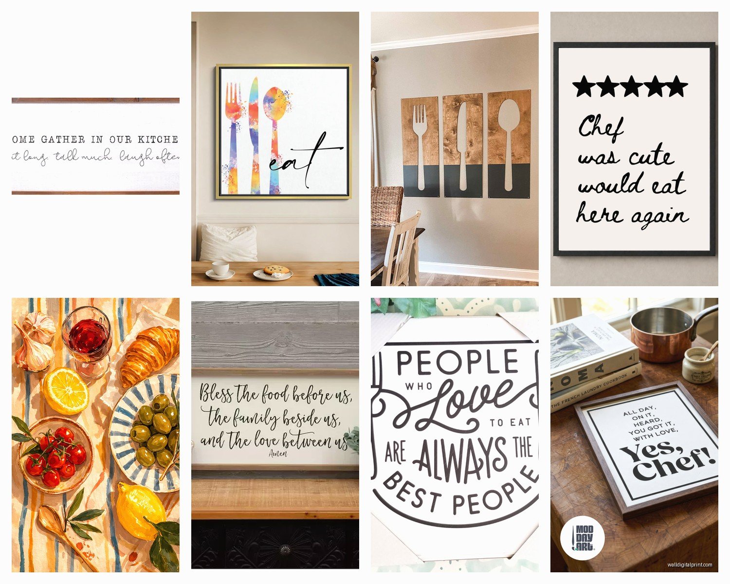 Wall Art for Kitchen and Dining Room: Combined Space Decor