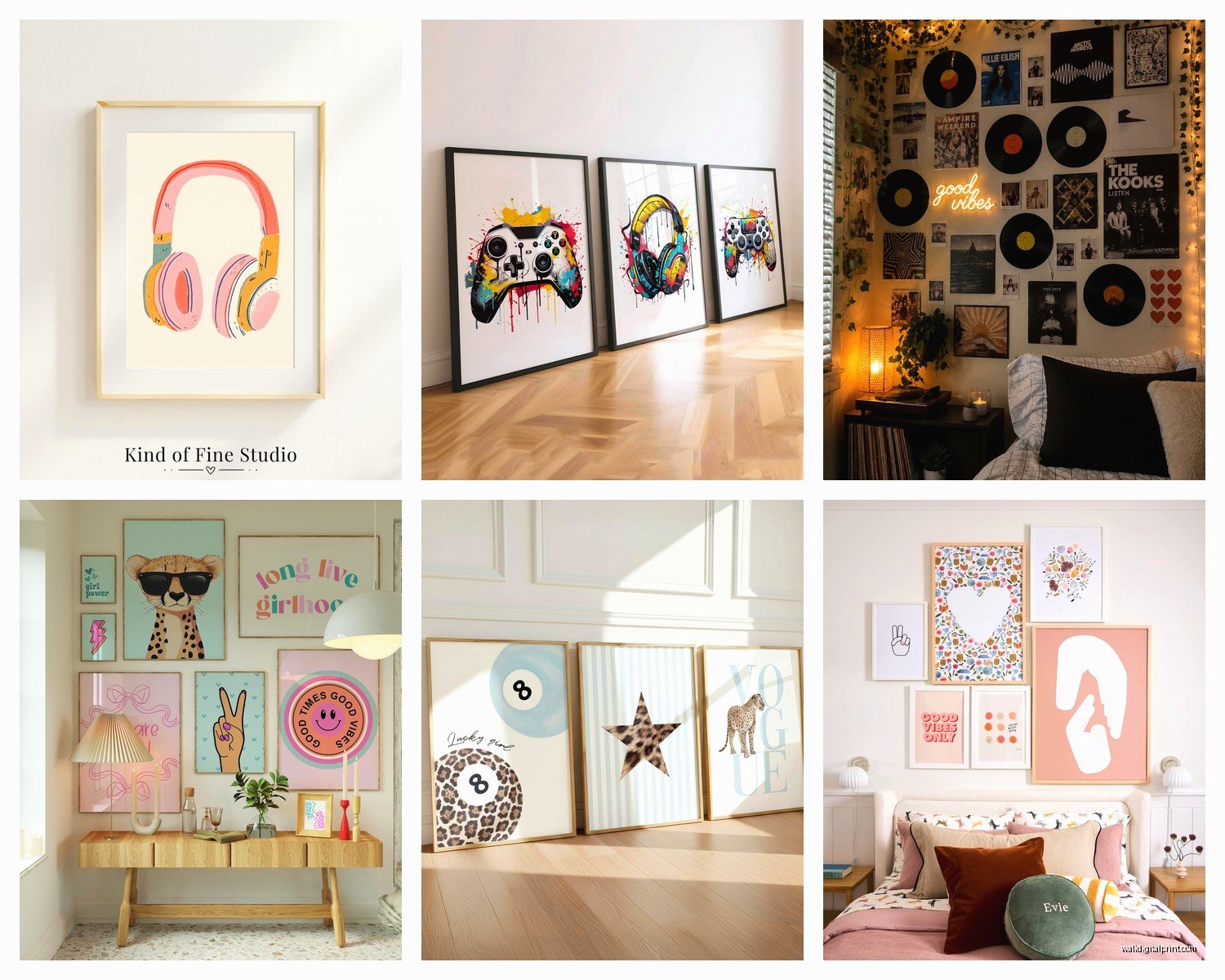 Wall Art Teenage Bedroom: Teen Youth Sleep Space Decor