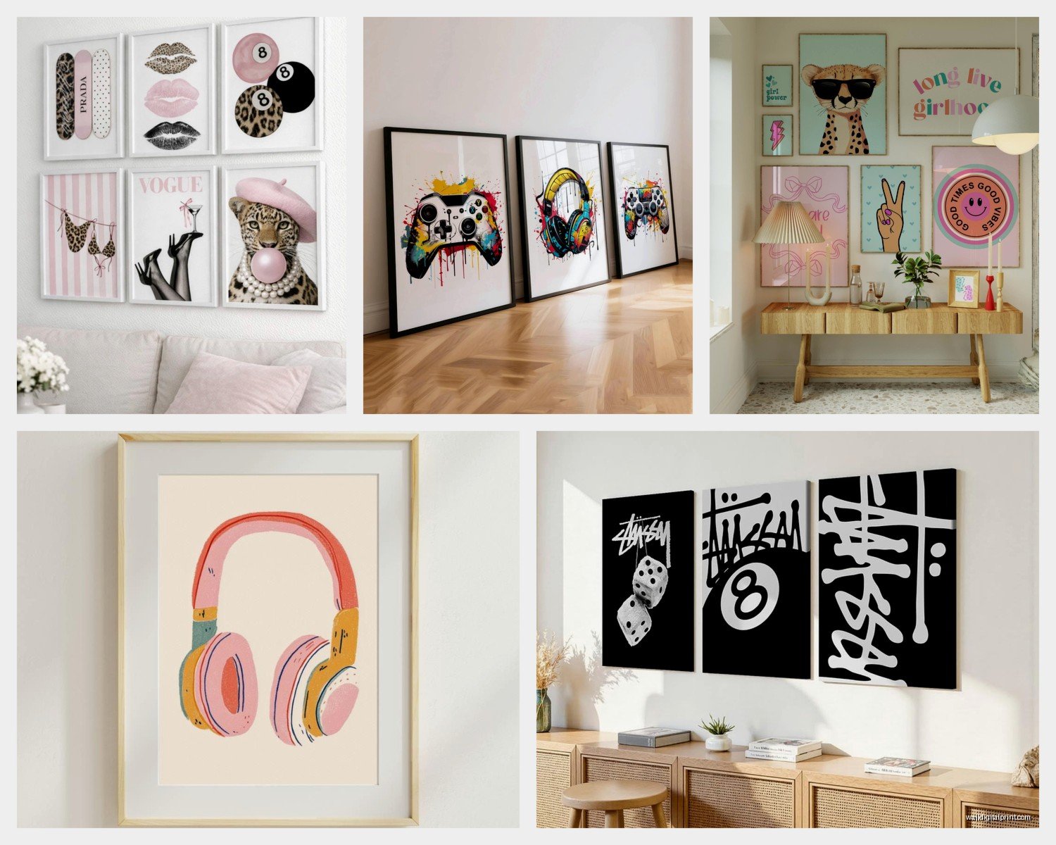 Wall Art Teenage Bedroom: Teen Youth Sleep Space Decor