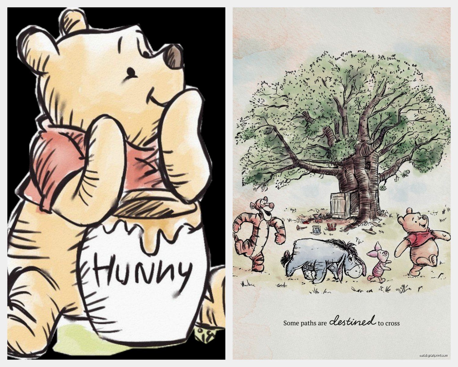 Winnie the Pooh Wall Art: Disney Bear Hundred Acre Wood