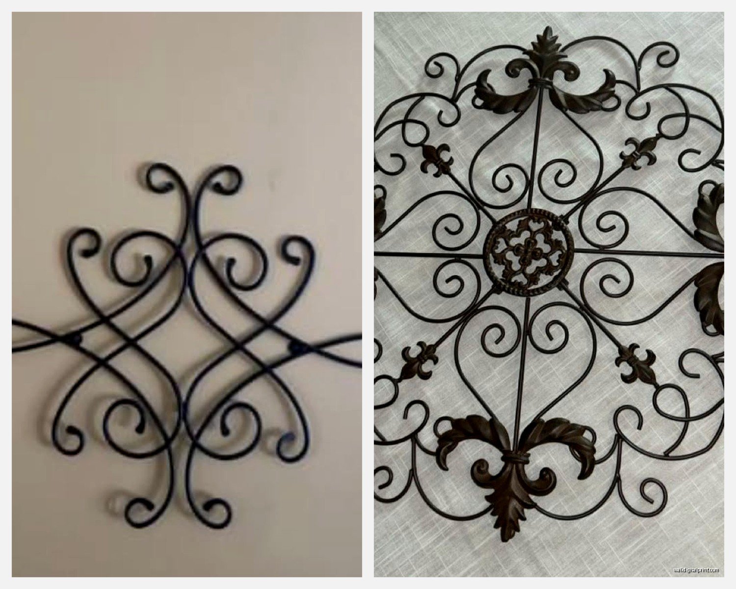 Wrought Iron Wall Art: Forged Metal Traditional Scrollwork