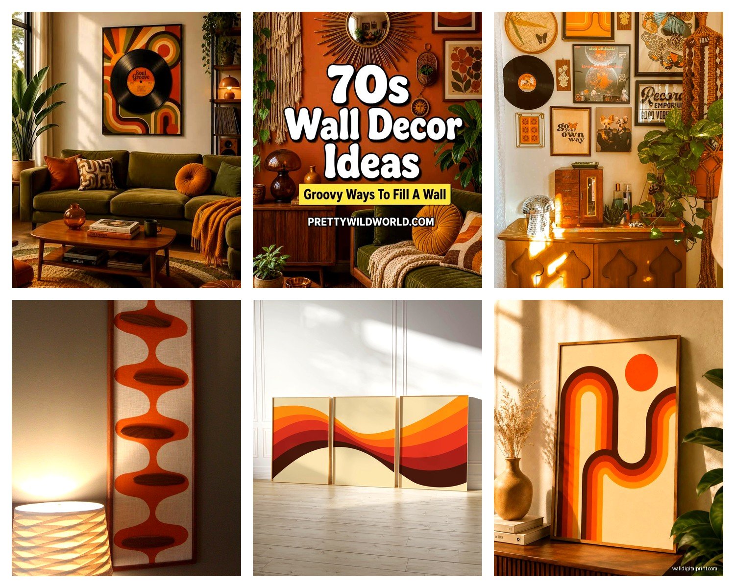 70s Wall Art: 1970s Groovy Retro Disco Era Nostalgia