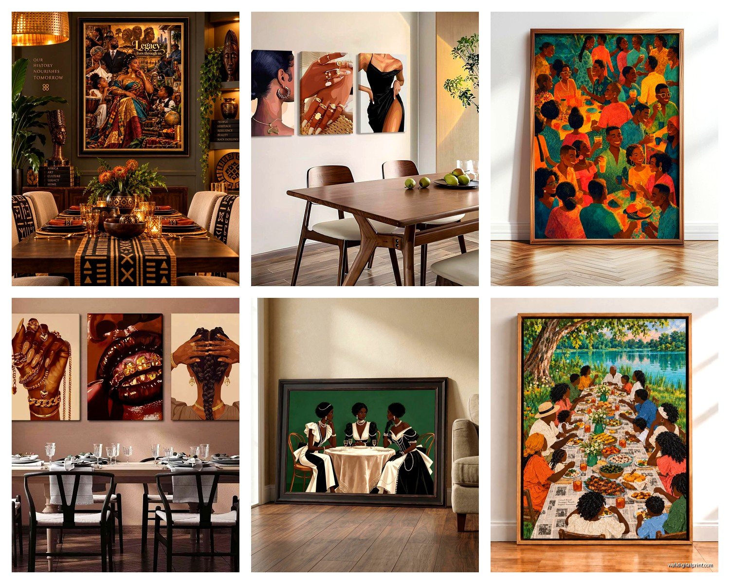 African American Wall Art for Dining Room: Black Culture Eating Space