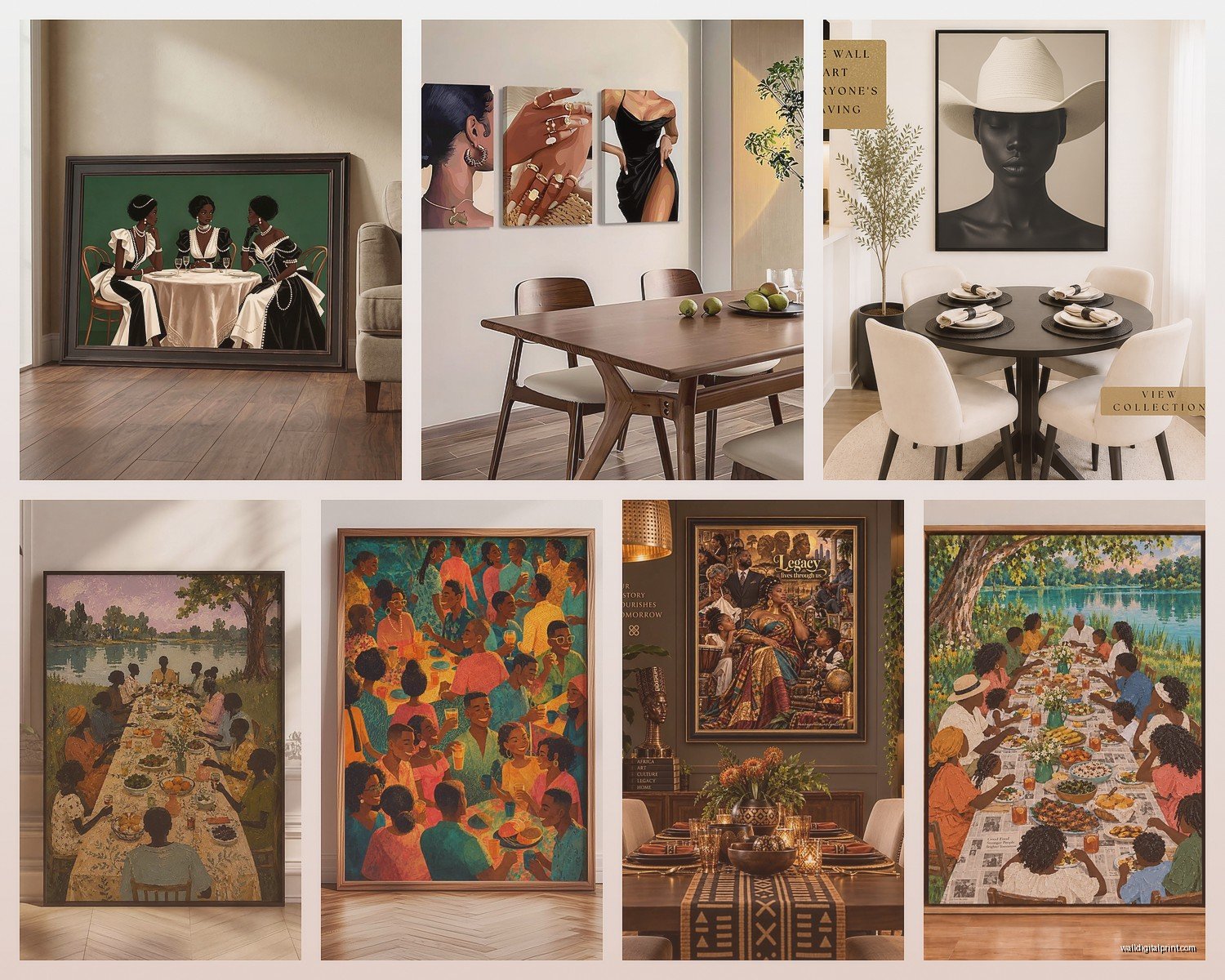 African American Wall Art for Dining Room: Black Culture Eating Space