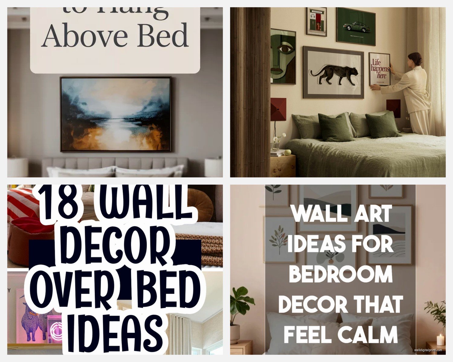 Bed Wall Art: Above Headboard Focal Point Placement