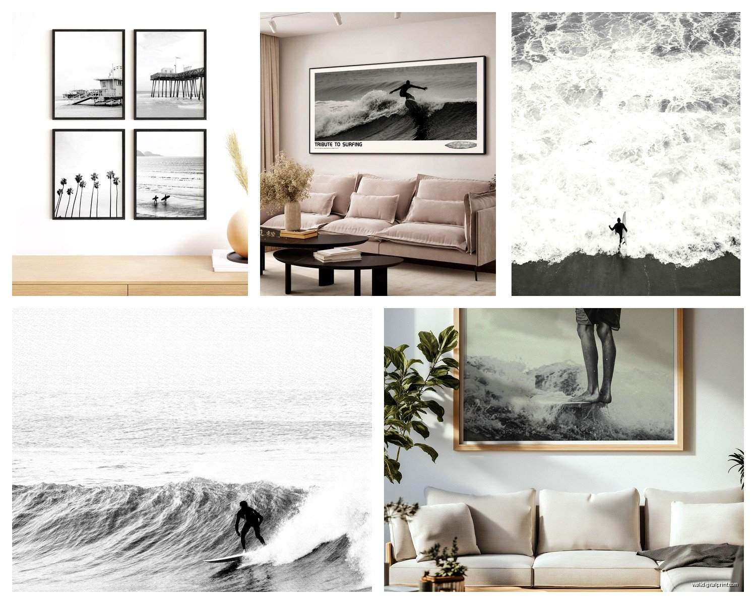 Black and White Ocean Wall Art: Monochrome Sea Photography