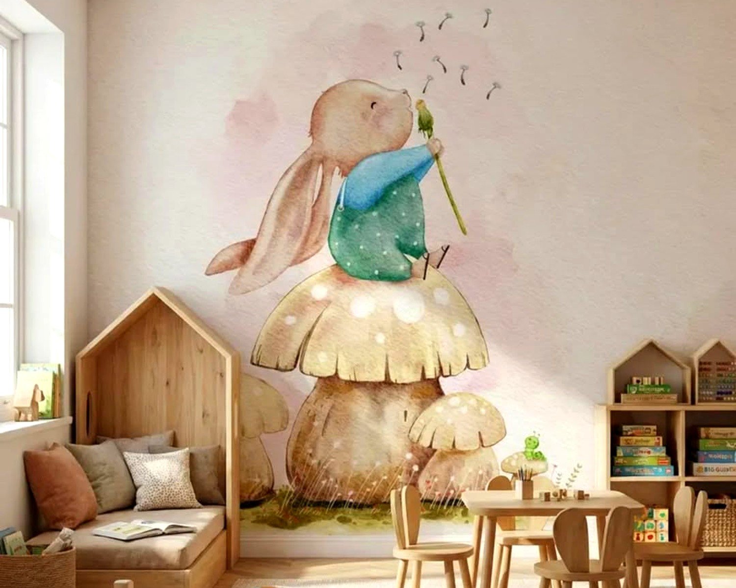 Bunny Wall Art Nursery: Rabbit Baby Room Sweet Decor