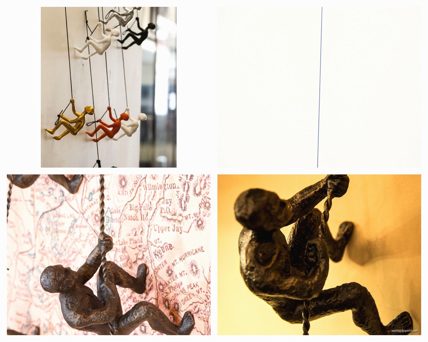Climbing Man Wall Art: Rock Climber Mountain Sport Figure