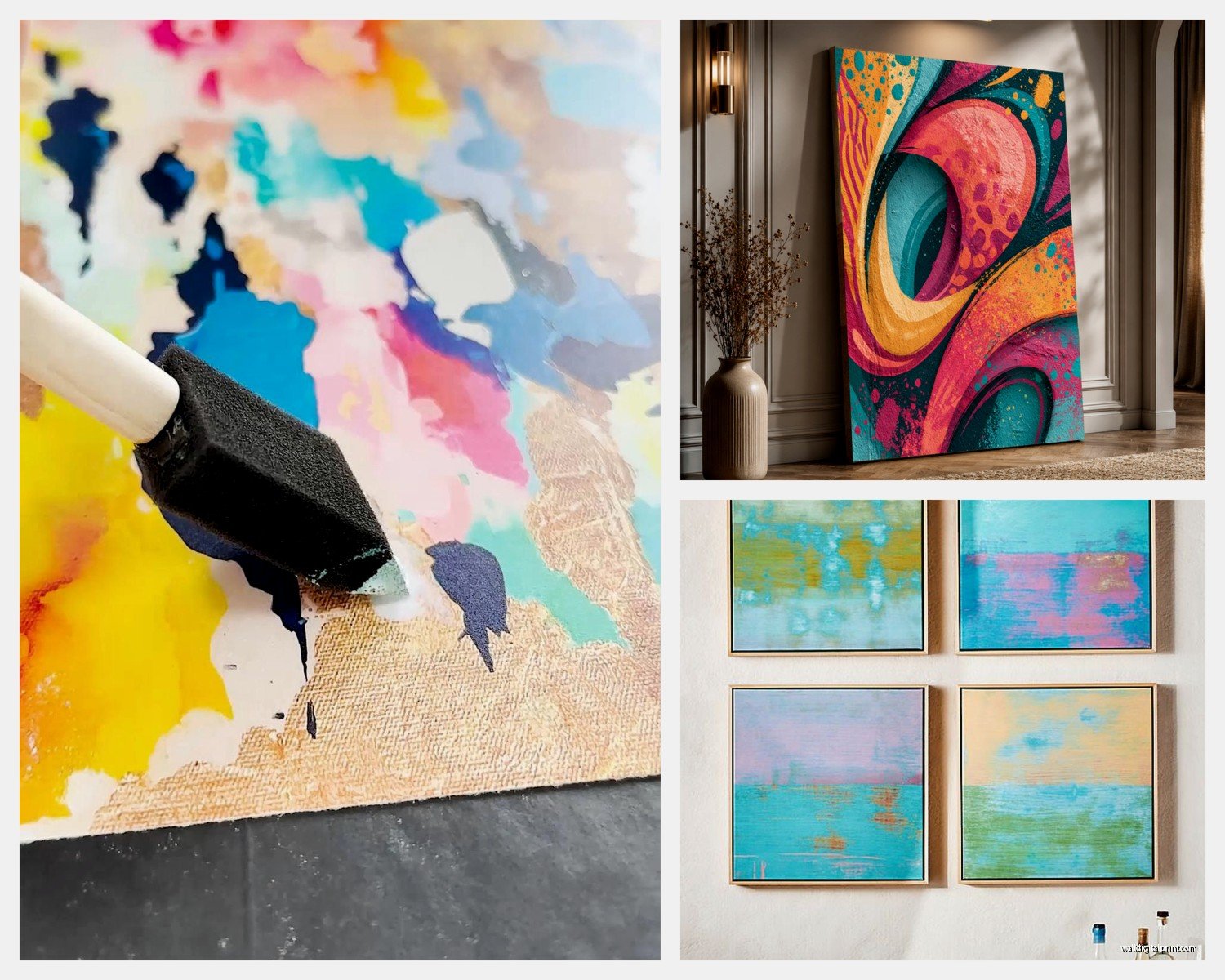 Colorful Abstract Wall Art: Vibrant Modern Non-Representational