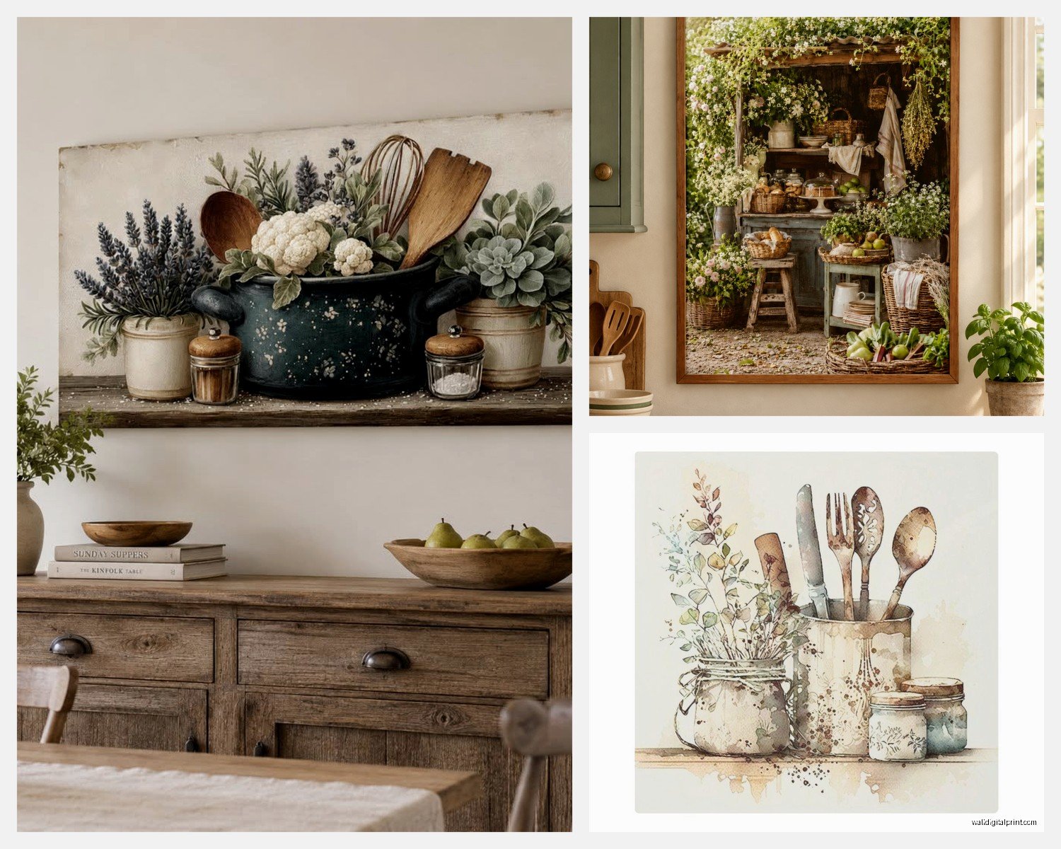 Country Kitchen Wall Art: Rustic Farmhouse Cooking Space