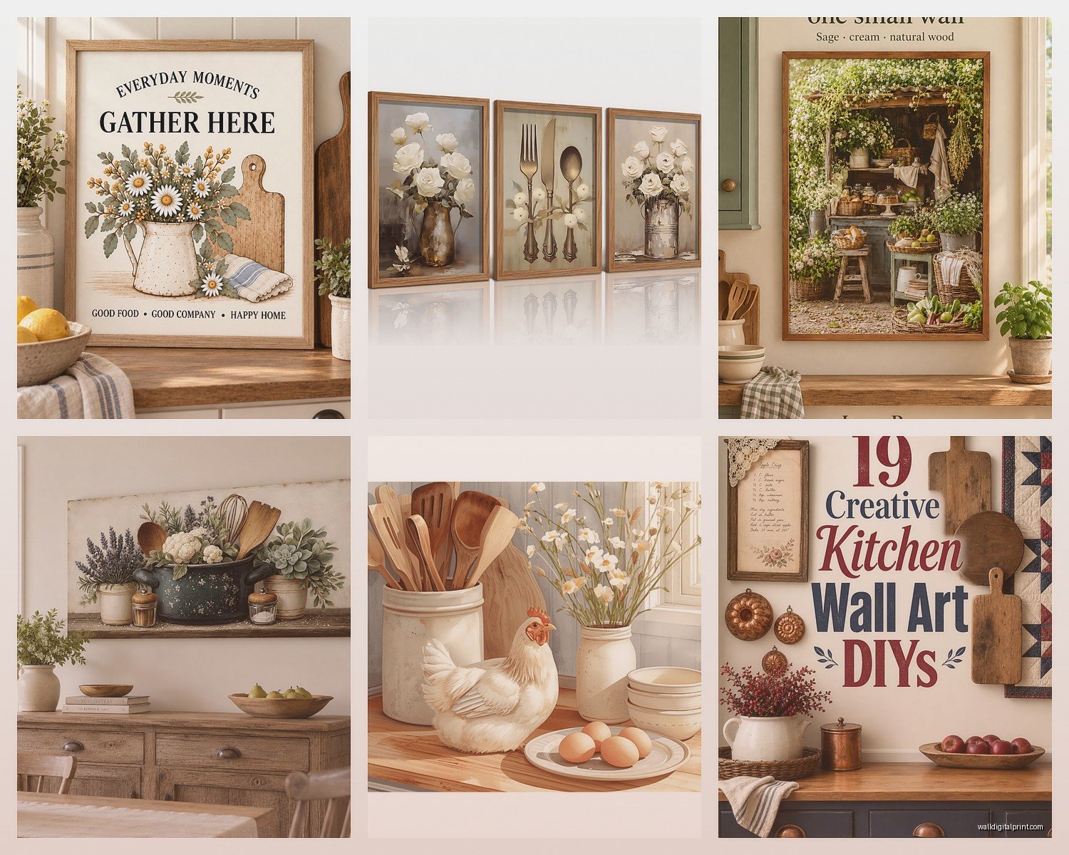 Country Kitchen Wall Art: Rustic Farmhouse Cooking Space