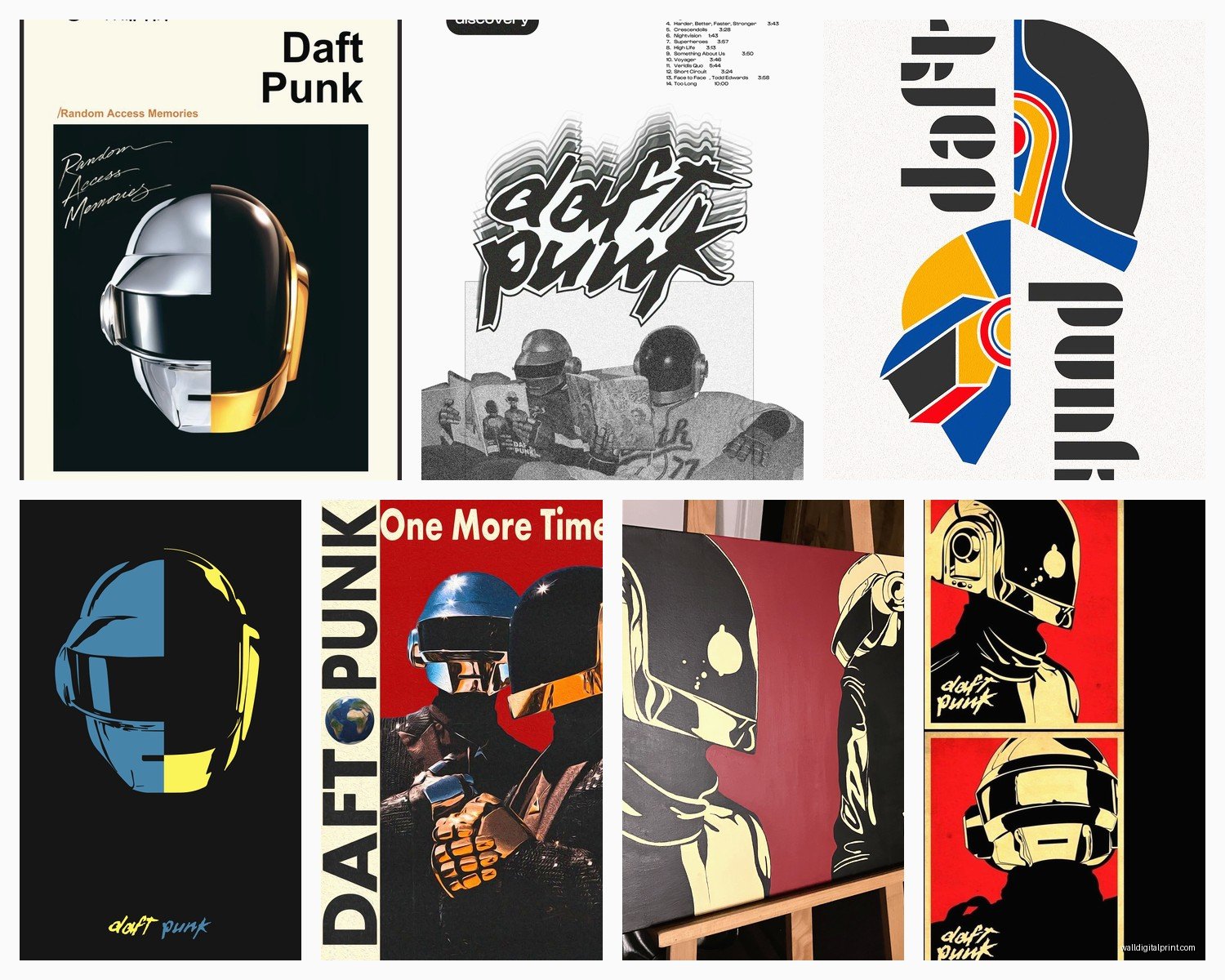 Daft Punk Wall Art: Electronic Music Duo Helmet Icon