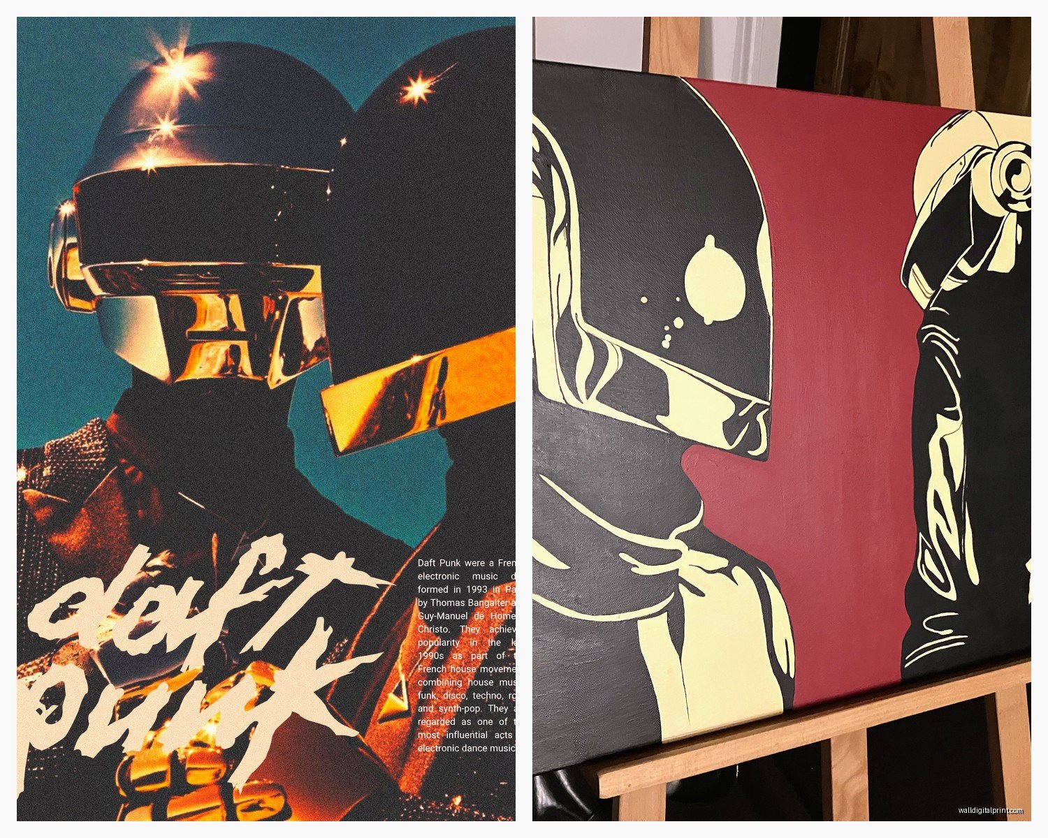 Daft Punk Wall Art: Electronic Music Duo Helmet Icon