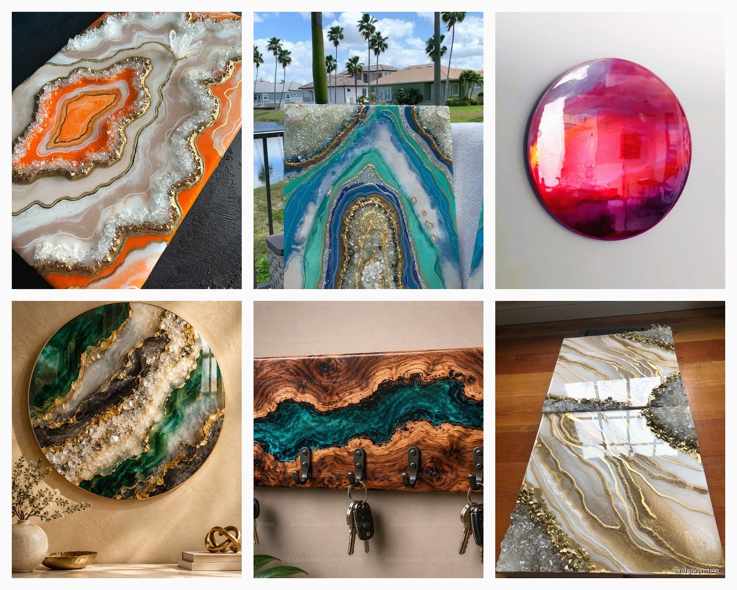 Epoxy Resin Wall Art: Pour Technique Glossy Ocean Designs