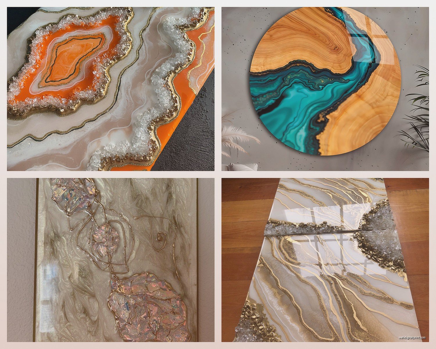 Epoxy Resin Wall Art: Pour Technique Glossy Ocean Designs