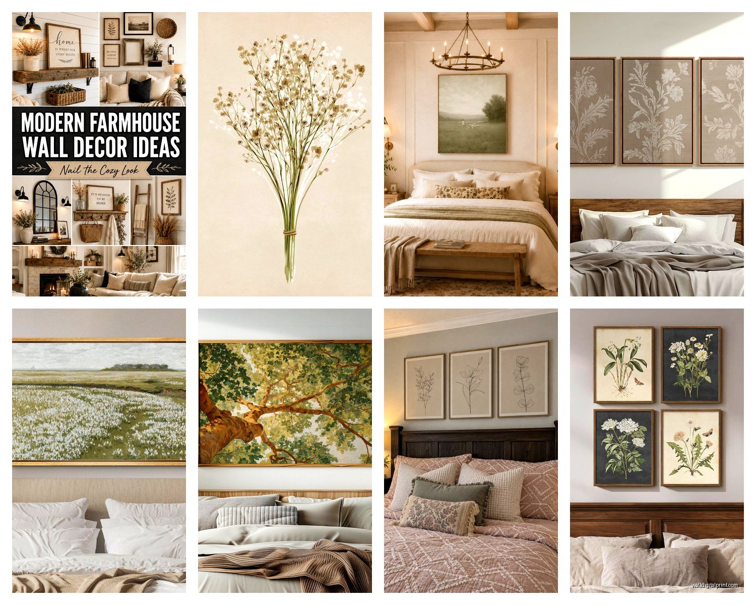 Farmhouse Bedroom Wall Art: Rustic Country Sleep Space
