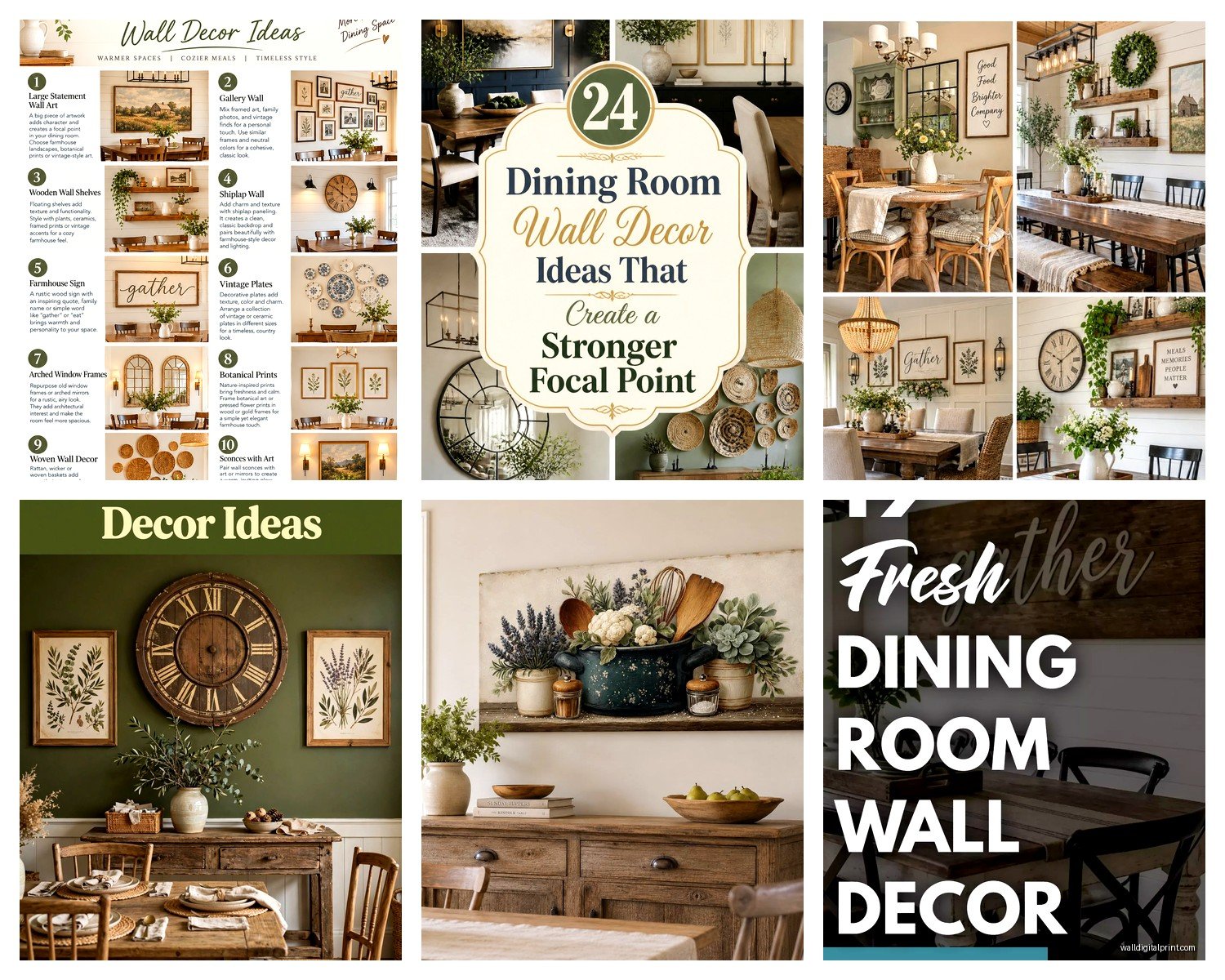Farmhouse Dining Room Wall Art: Rustic Eating Space Decor