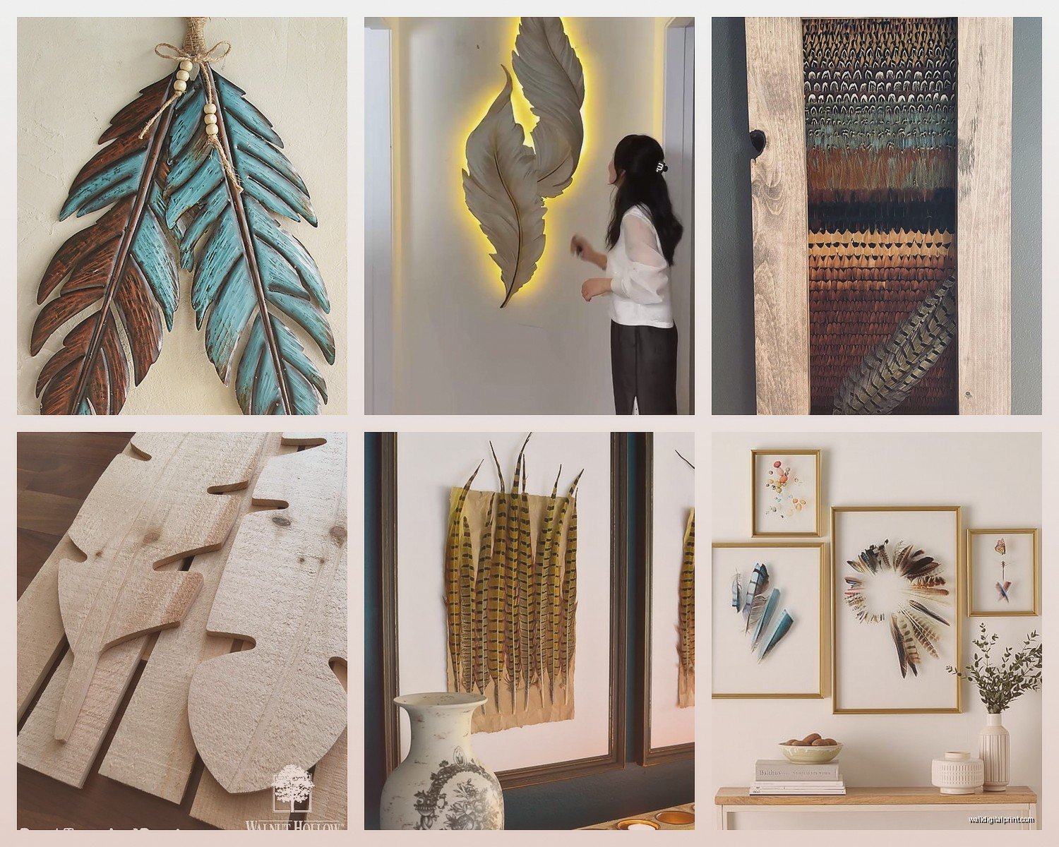 Feather Wall Art: Soft Plume Bird Bohemian Natural Decor