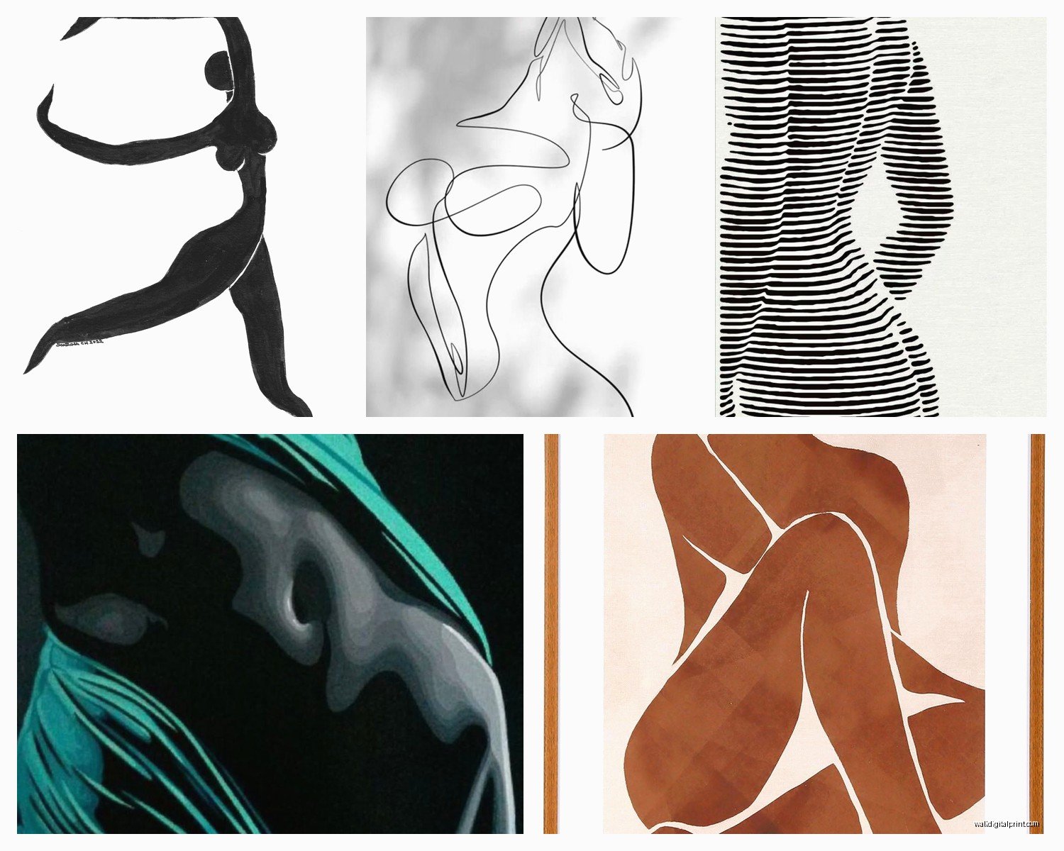 Female Silhouette Wall Art: Woman Figure Shadow Profile