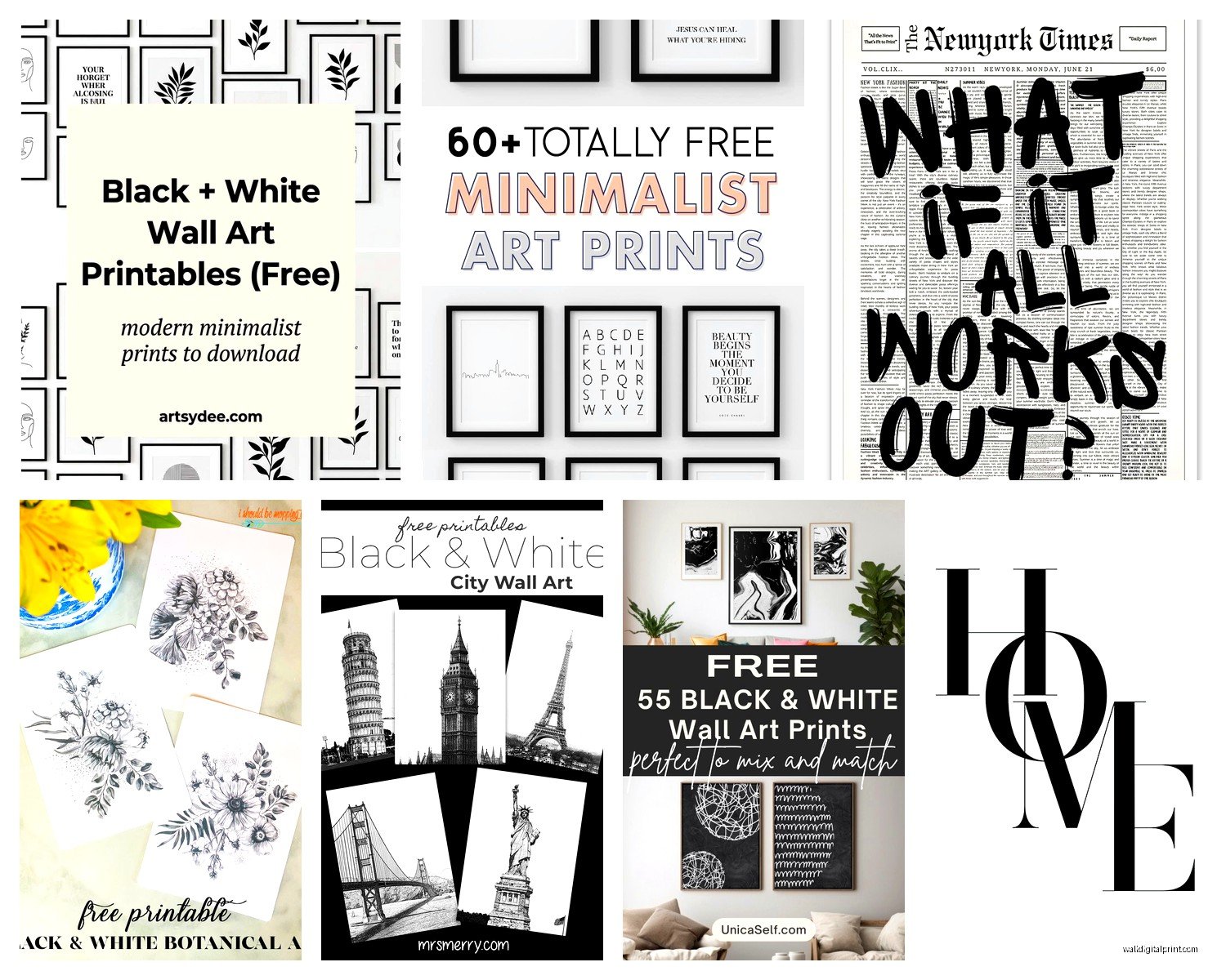 Free Black and White Printable Wall Art: Monochrome Downloads