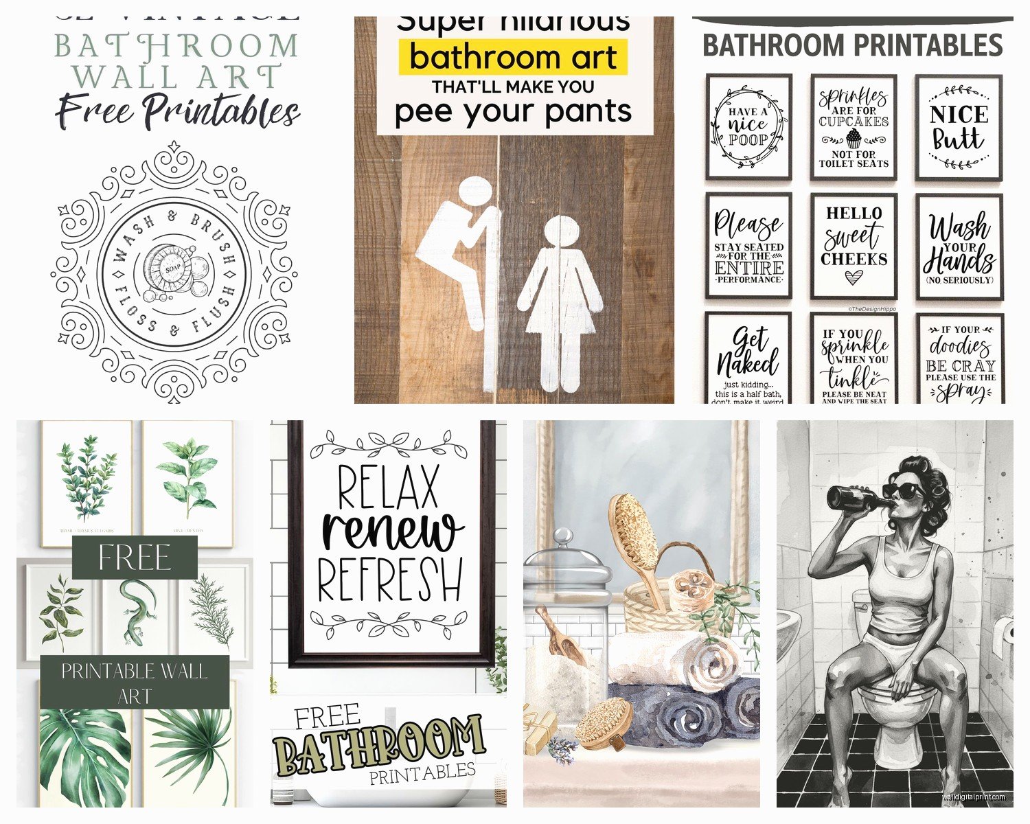 Free Printable Bathroom Wall Art: Bath Space Downloads