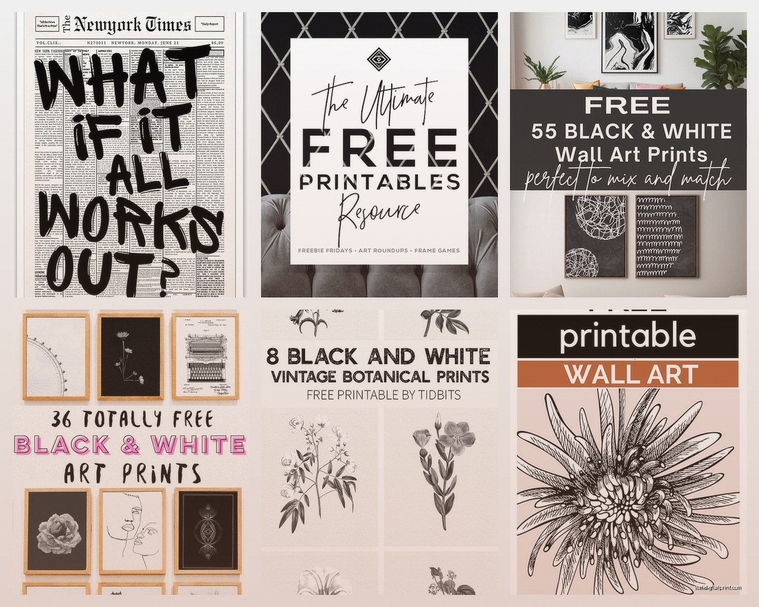 Free Printable Black and White Wall Art: Monochrome Downloads