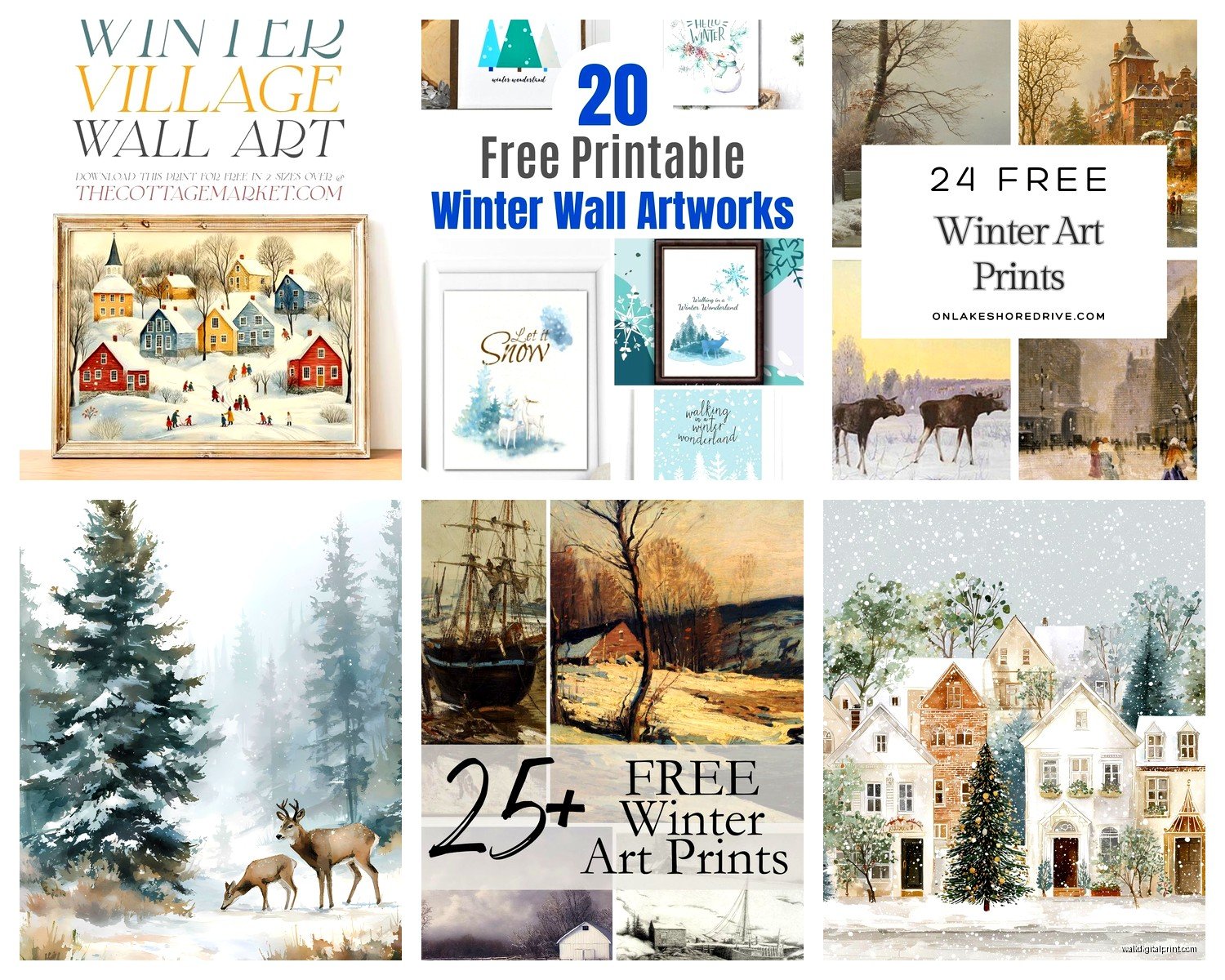 Free Winter Printables Wall Art: Seasonal Downloads