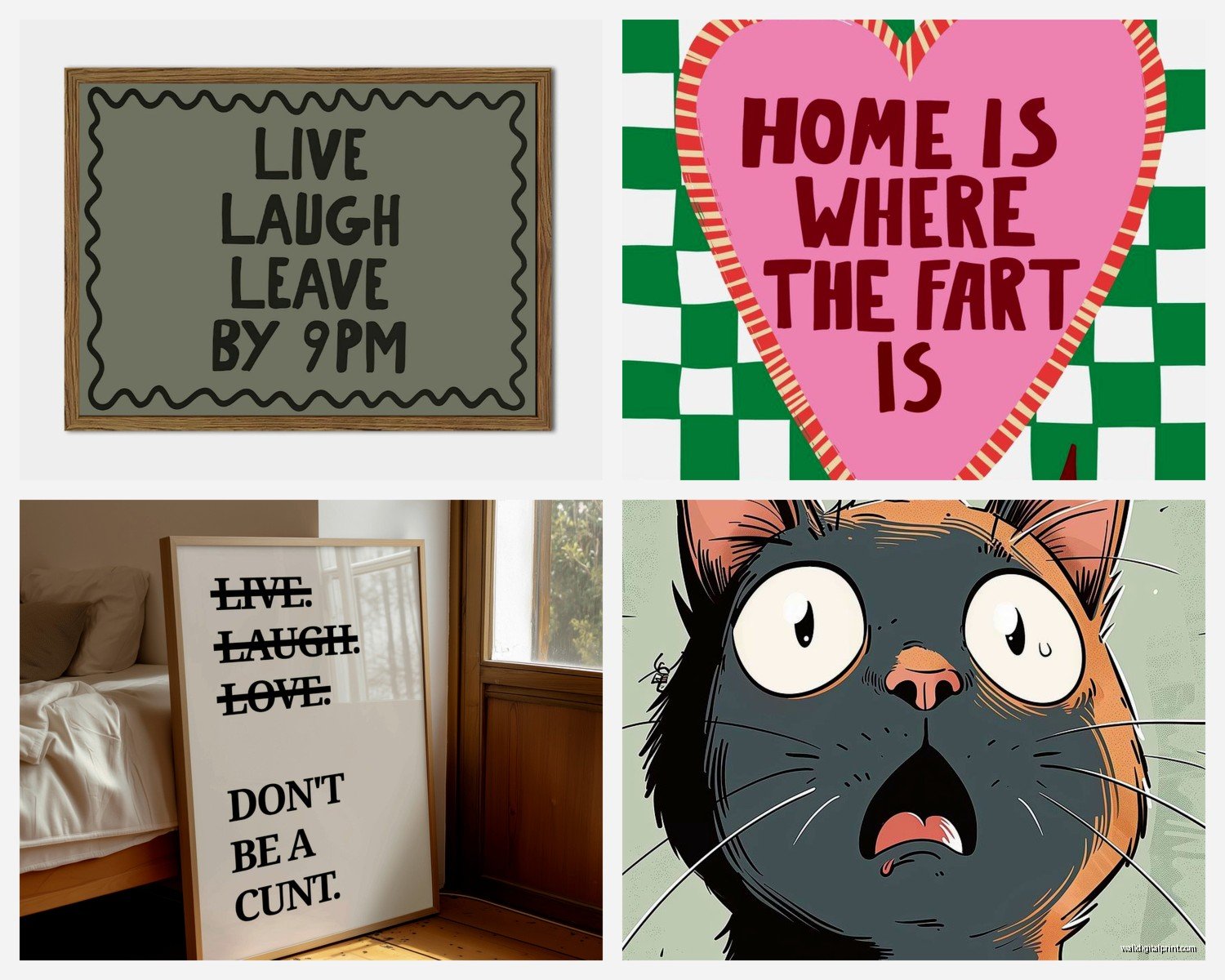 Funny Wall Art for Living Room: Humorous Main Space Decor