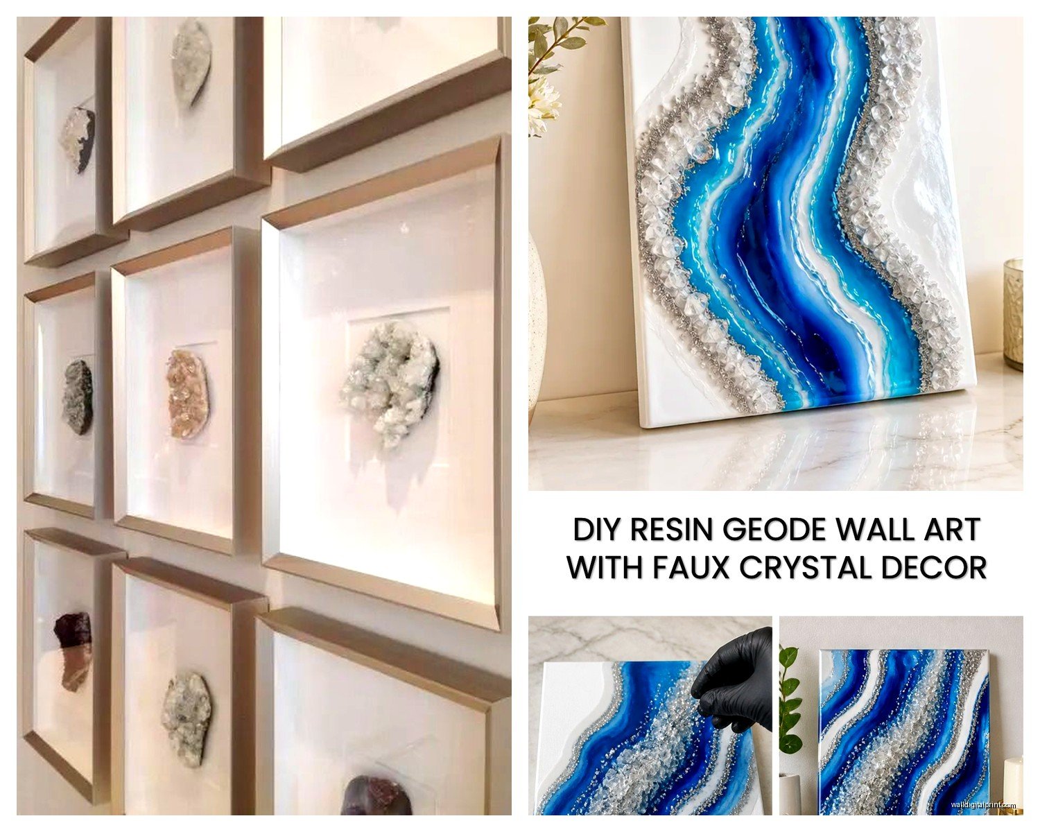 Geode Wall Art: Agate Crystal Slice Gemstone Natural