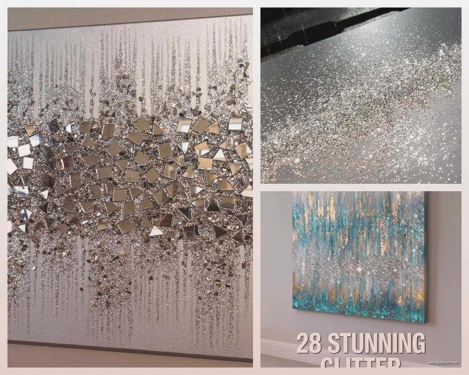 Glitter Wall Art: Sparkle Shimmer Glamorous Shiny Designs