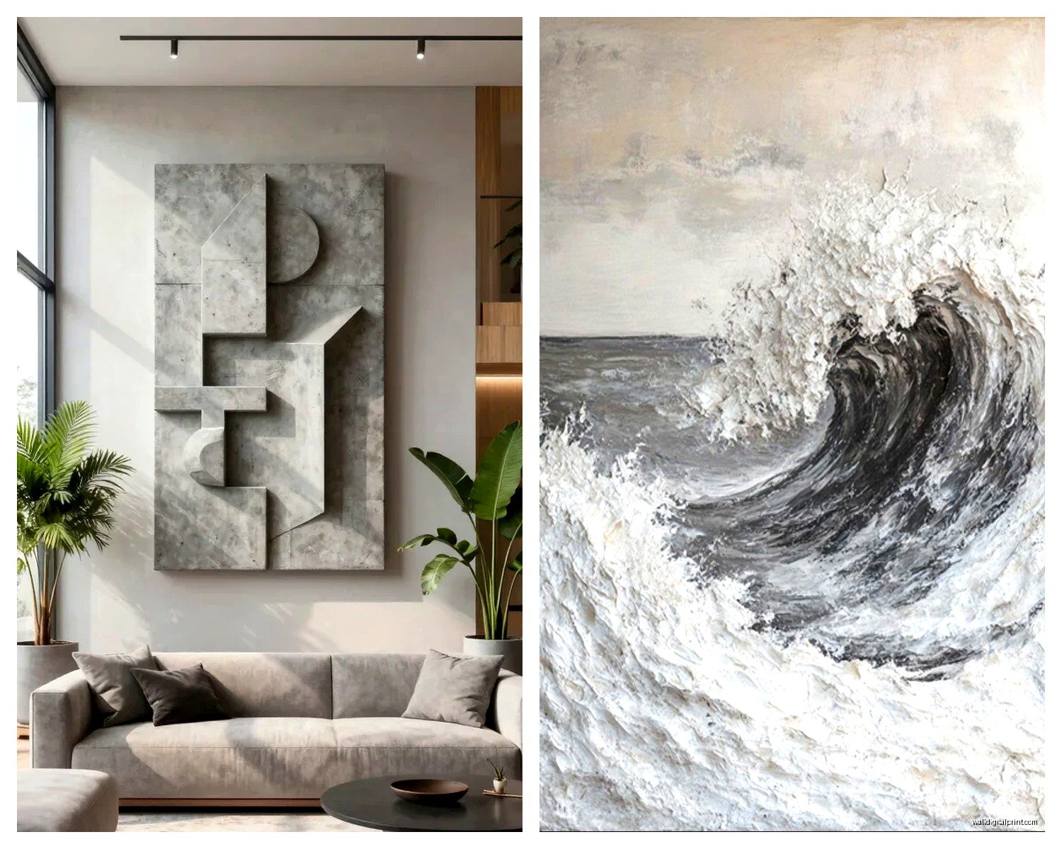 Gray Wall Art: Charcoal Slate Neutral Modern Designs