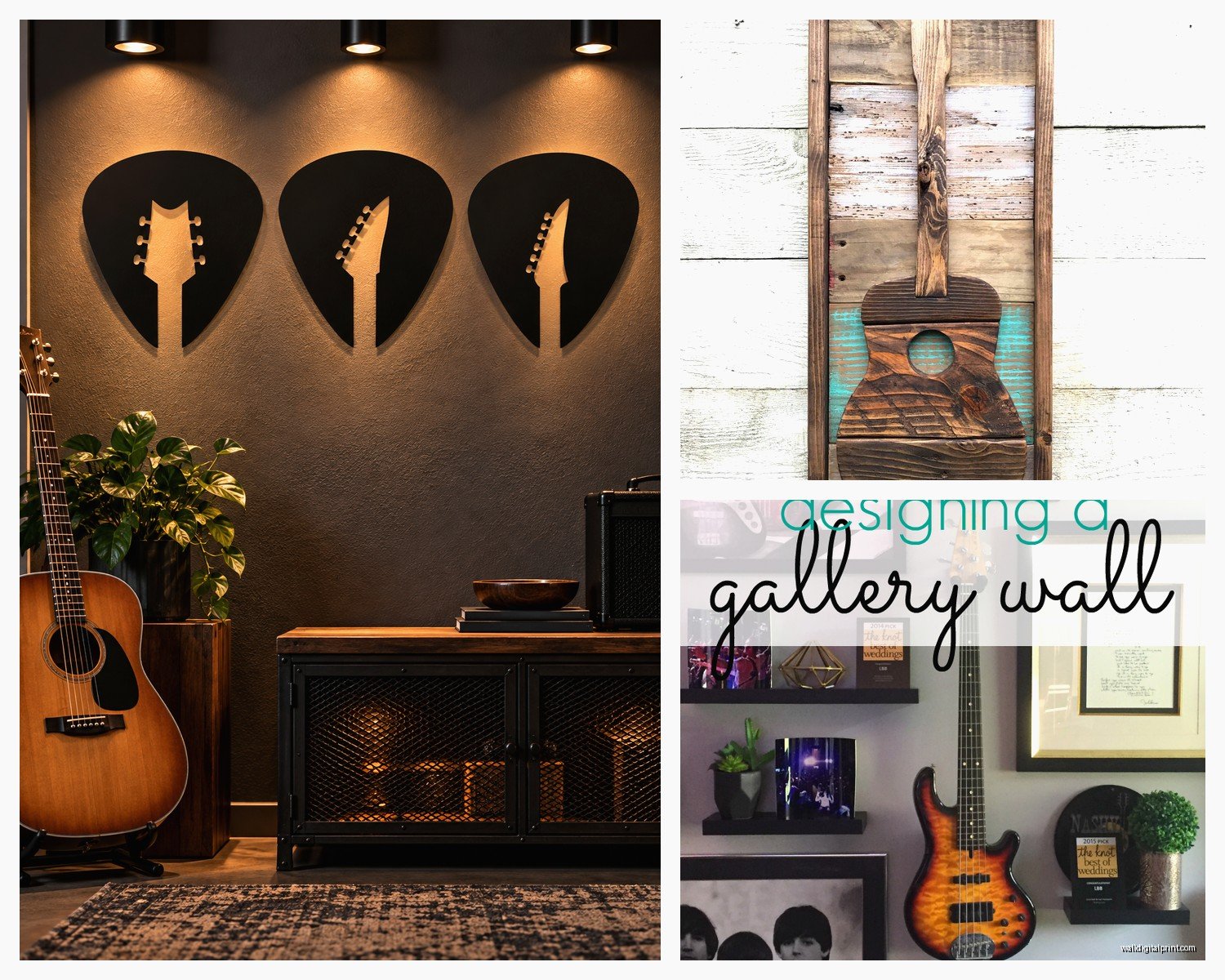 Guitar Wall Art: Music Instrument String Rock Decor