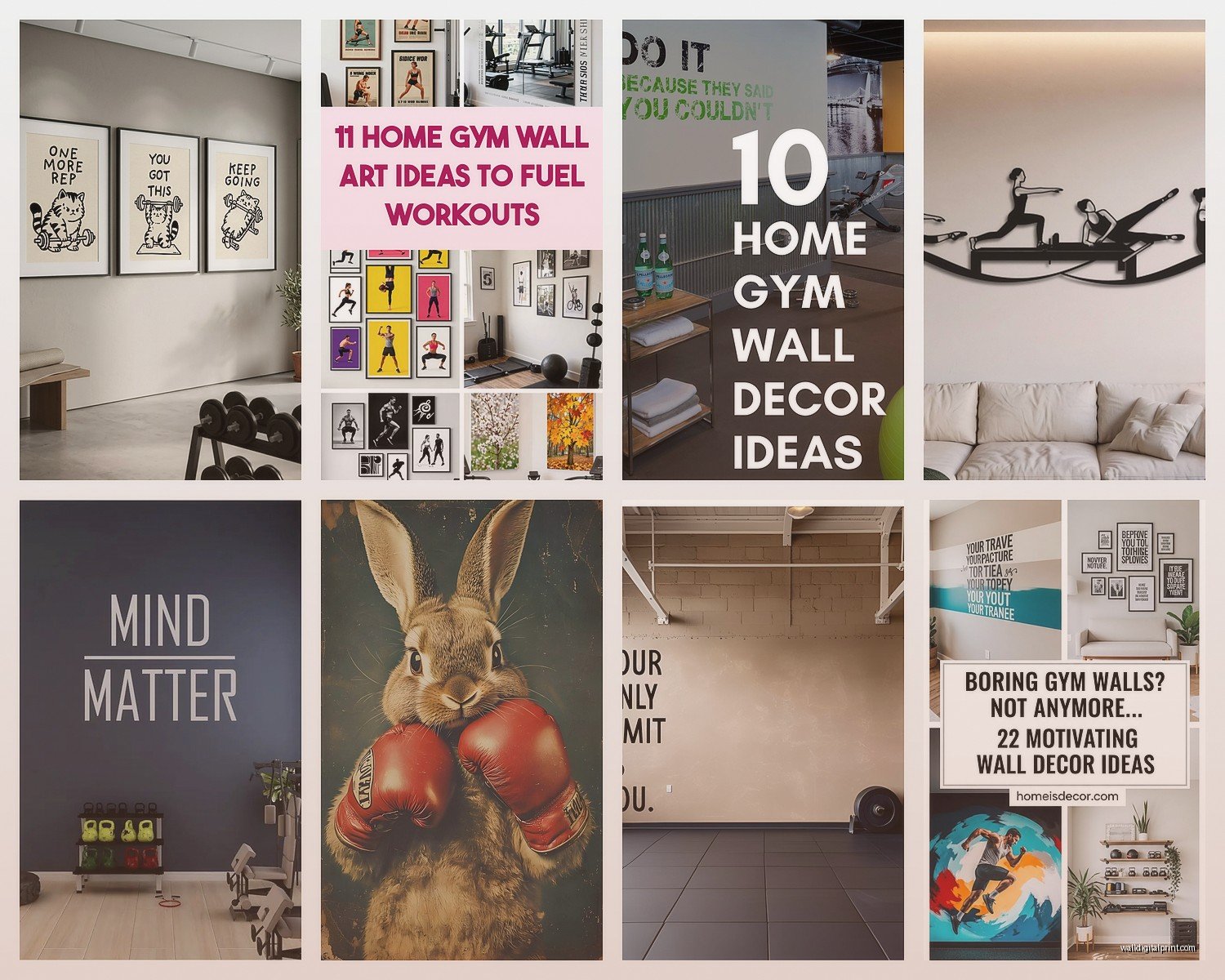 Home Gym Wall Art: Workout Fitness Motivation Space