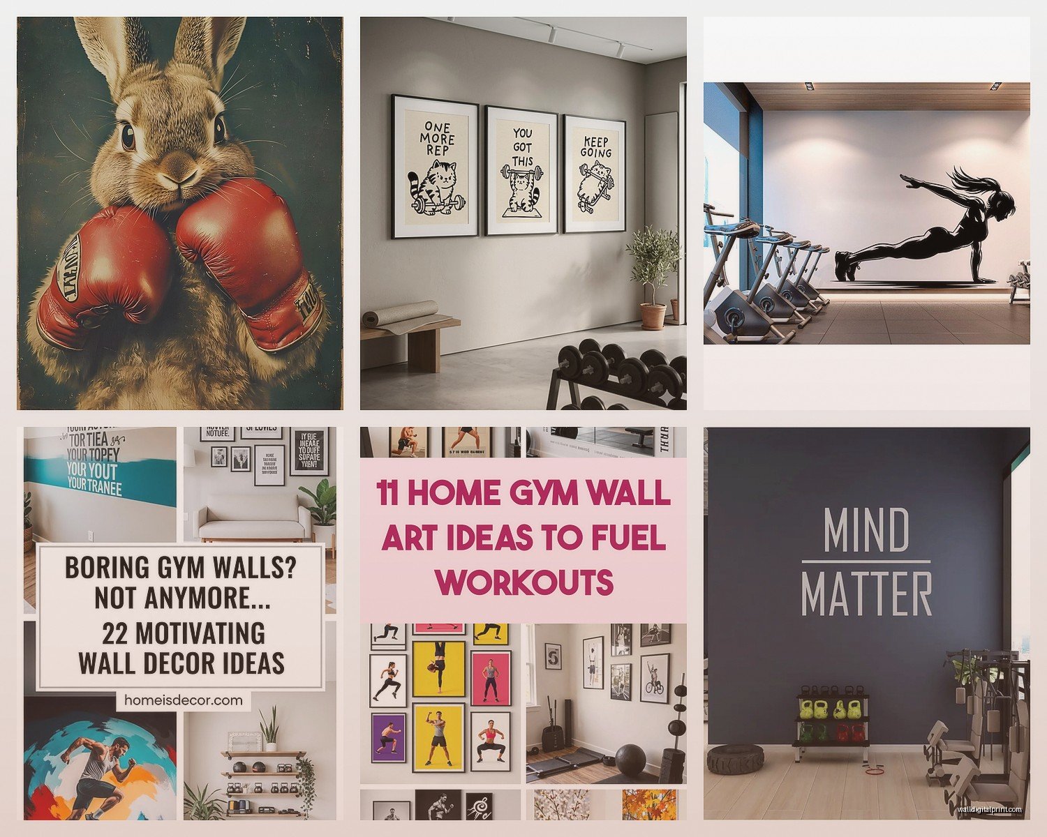 Home Gym Wall Art: Workout Fitness Motivation Space