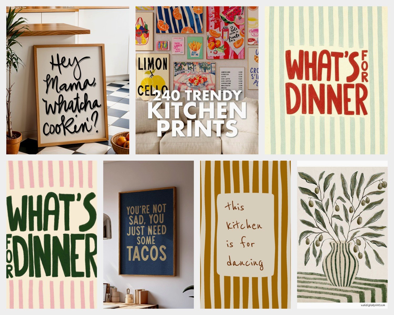 Kitchen Prints Wall Art: Cooking Food Poster Gallery