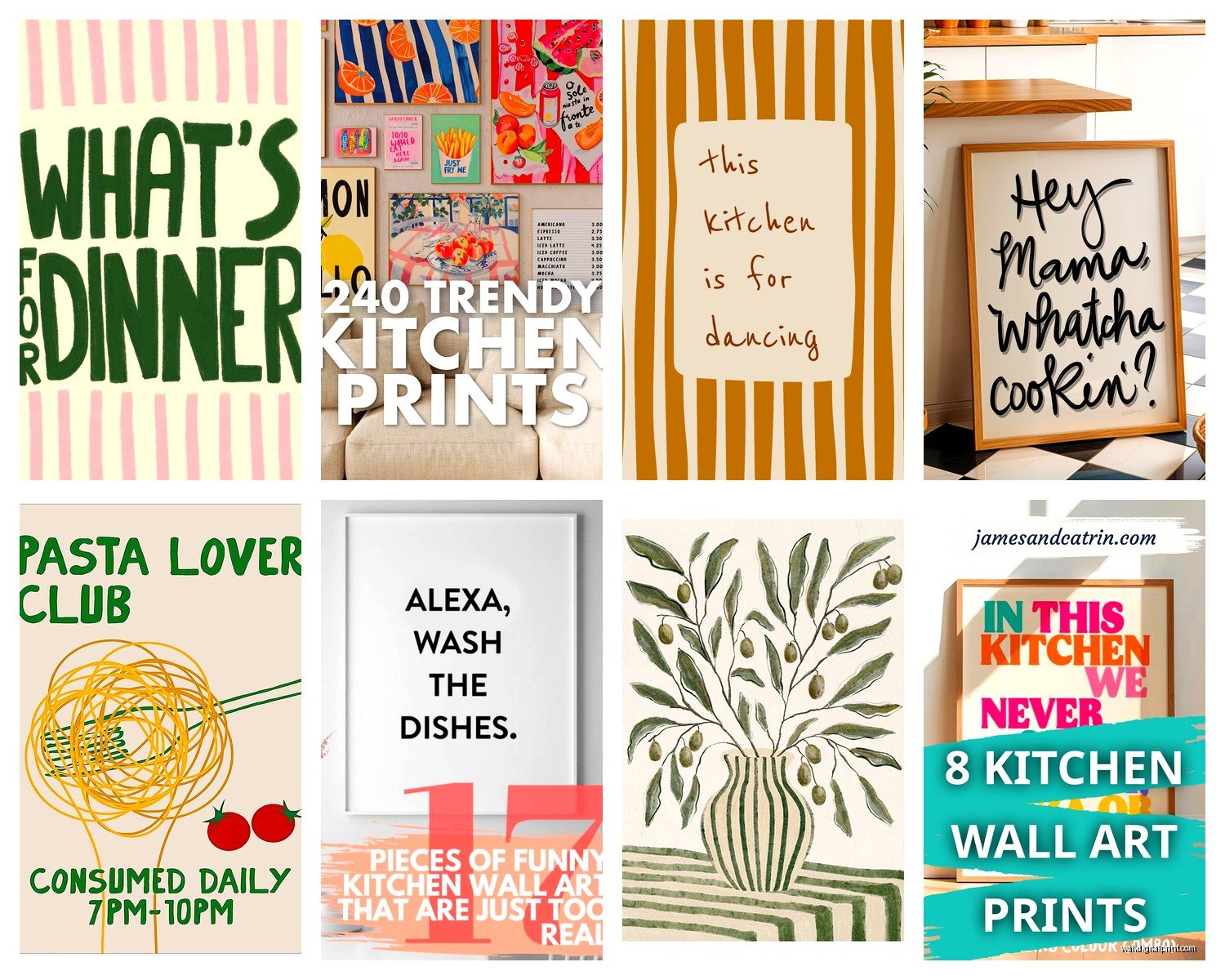 Kitchen Prints Wall Art: Cooking Food Poster Gallery