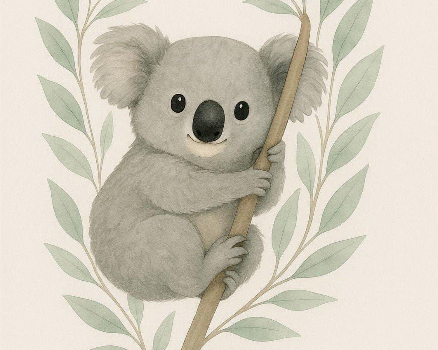 Koala Wall Art: Australian Eucalyptus Bear Cute Animal