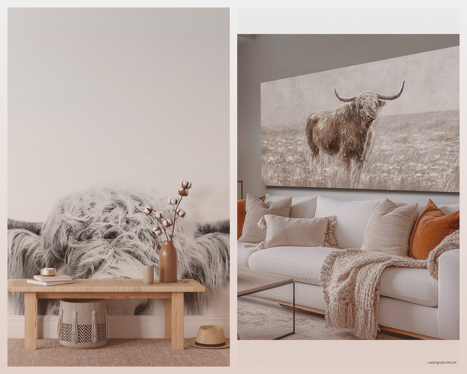 Large Highland Cow Wall Art: Oversized Scottish Cattle Designs